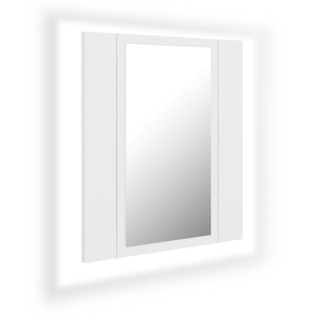 Badezimmerspiegelschrank cm LED-Bad-Spiegelschrank Weiß 40x12x45 vidaXL (1-St) Acryl
