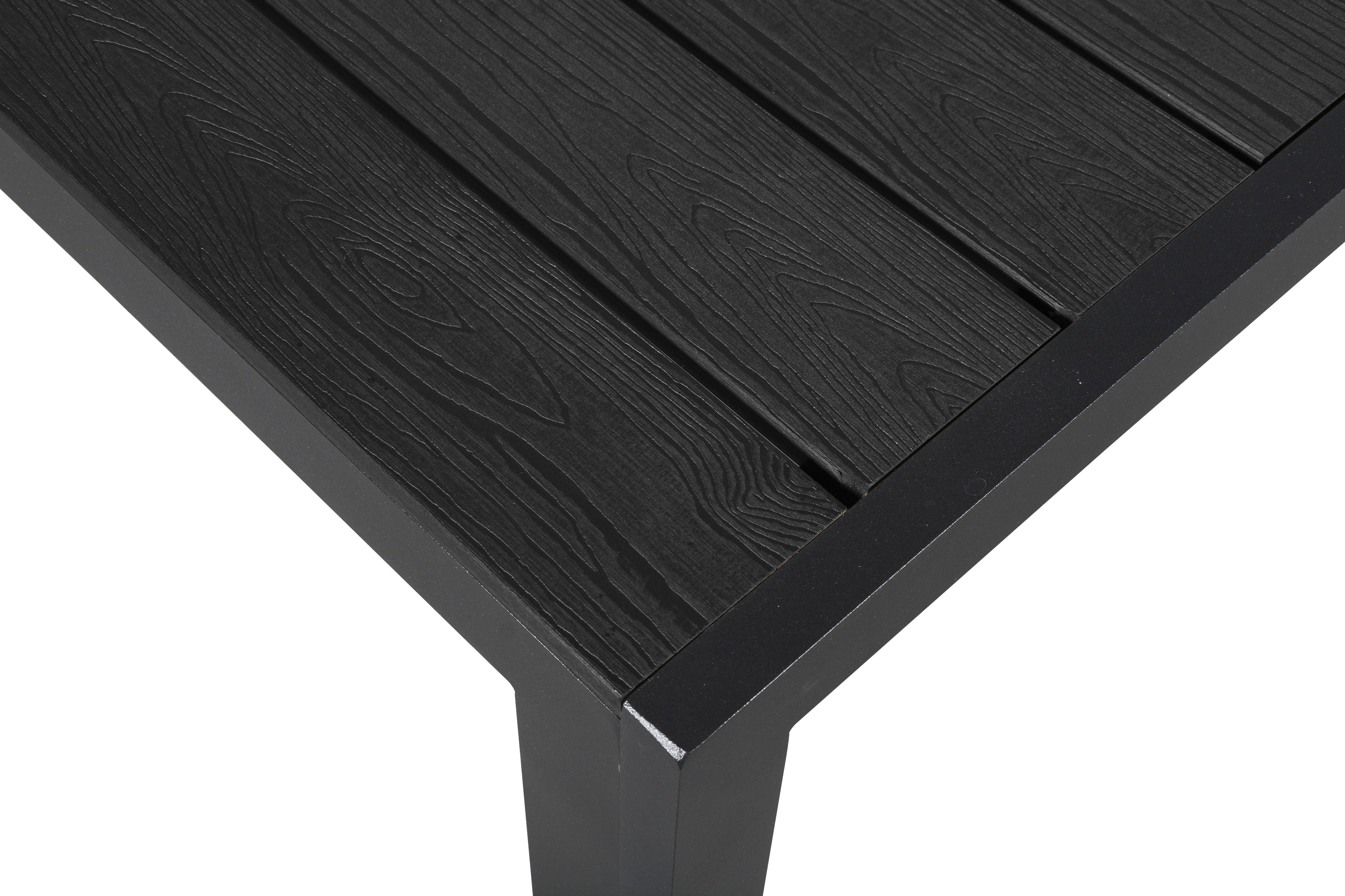 ebuy24 Gartentisch Fuccy Gartentisch, 205 cm schwarz/schwarz.