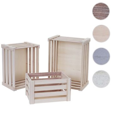 MCW Holzkiste MCW-C56 (Set, 3 St., 3er-Set), Drei verschiedene Größen, Ineinander stapelbar Dekorativ und praktisch