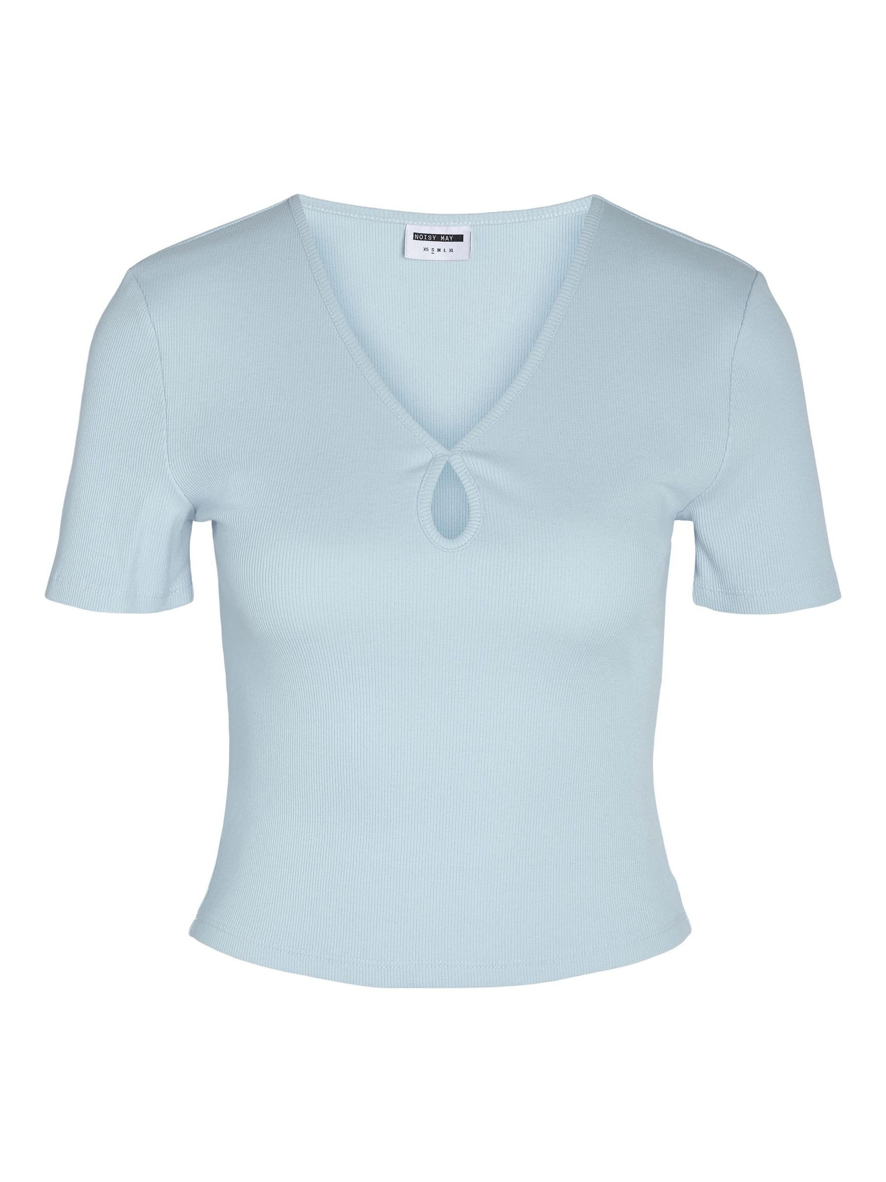 Noisy may T-Shirt Cut-Out Oberteil NMMAYA für Damen NMMAYA S/S O-NECK CUTOUT TOP NOOS