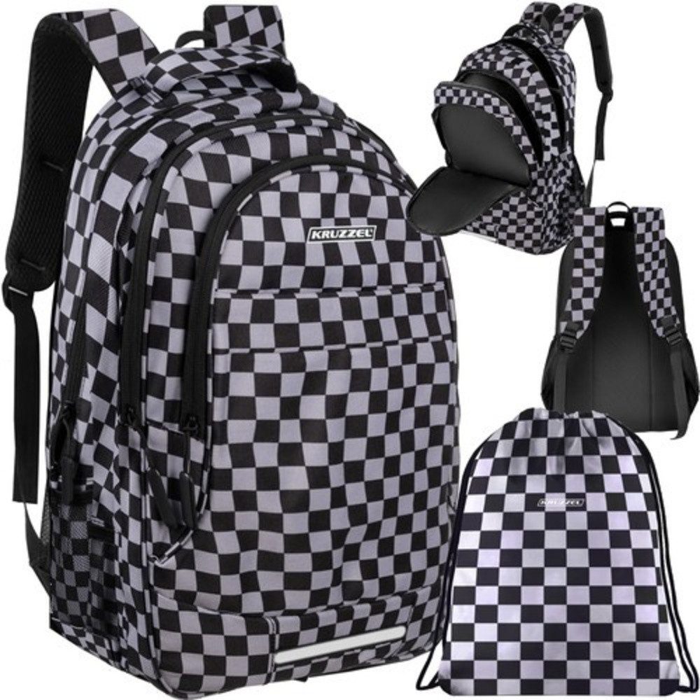 KRUZZEL Freizeitrucksack Rucksack Schulrucksack (Spar-Set, 1-tlg., 30 Liter), mit kleiner Sporttasche
