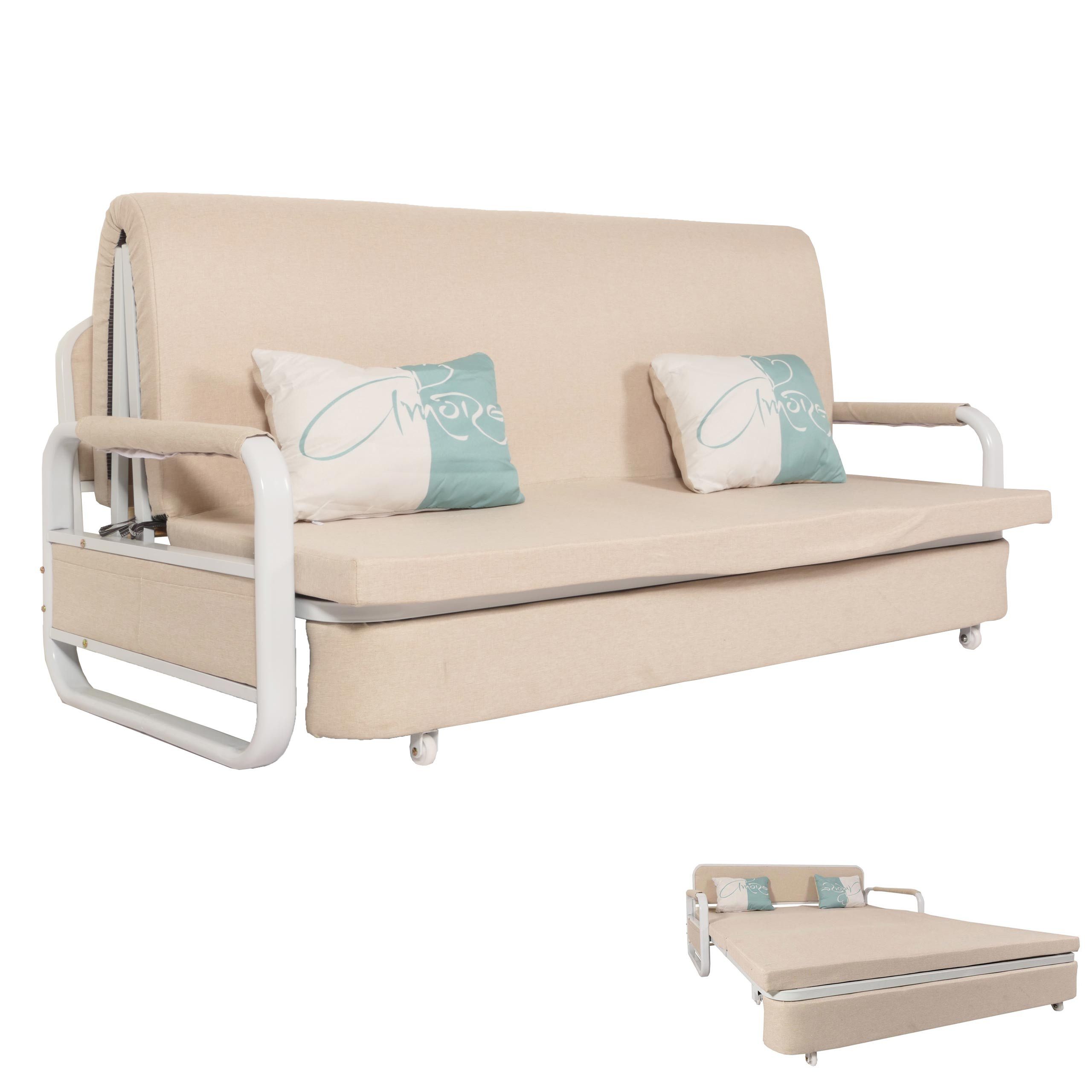 MCW Schlafsofa MCW-M83, Mit Armlehne und Kissen