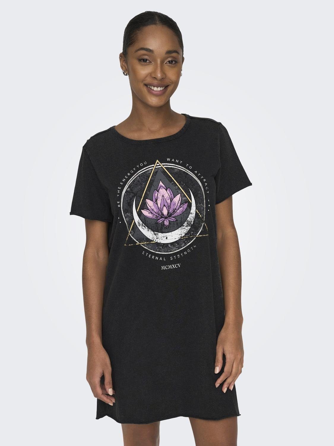 ONLY Shirtkleid Shirtkleid Maxi Print Kurzarm günstig online kaufen