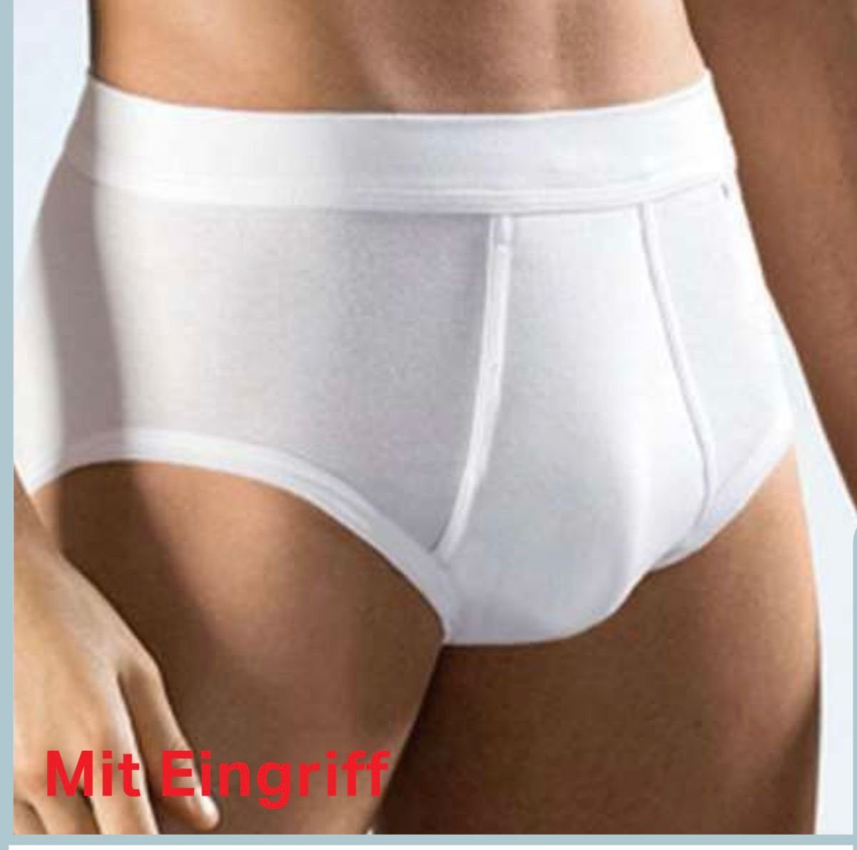 cwonlineshop Slip 6 Stück Herren slips Unterhosen Unterwäsche mit Eingriff  Feinripp (Spar-Set, 6-St) 100 % Baumwolle Weiß M L XL XXL XXXL Premium  Qualität
