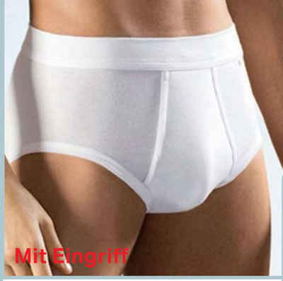 cwonlineshop Slip 6 Stück Herren slips Unterhosen Unterwäsche mit Eingriff Feinripp (Spar-Set, 6-St) 100 % Baumwolle Weiß M L XL XXL XXXL Premium Qualität