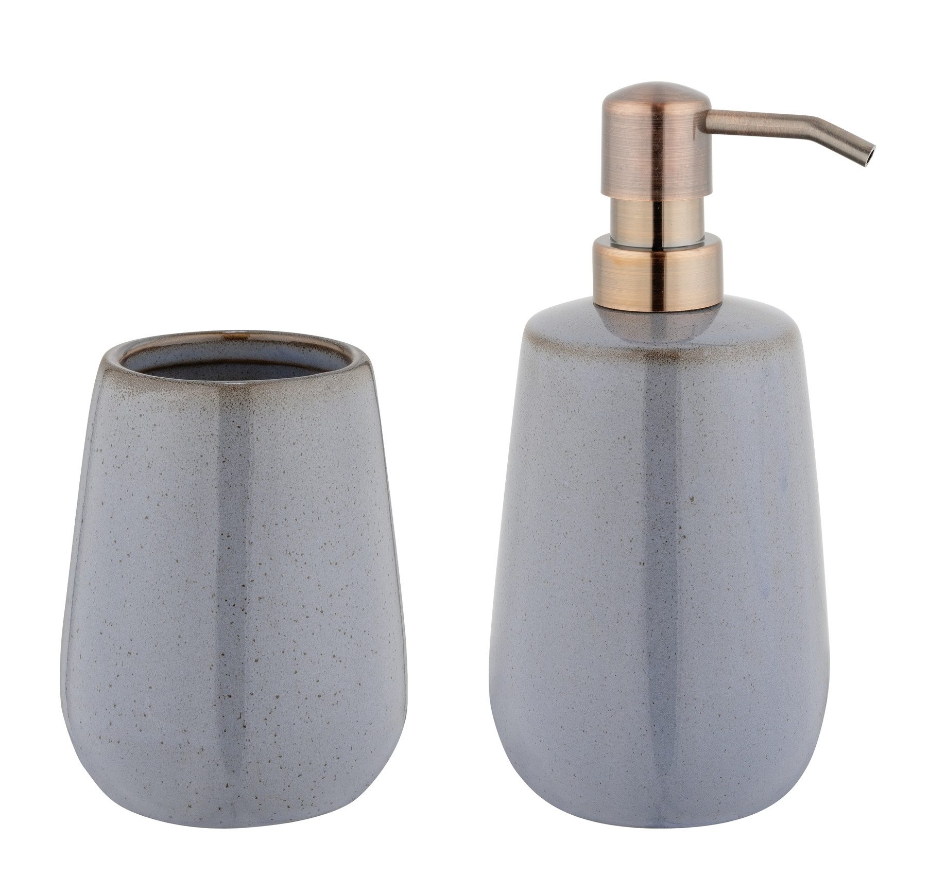 WENKO Badaccessoire-Set Sirmione, Set, 2 tlg., Seifenspender und Zahnputzbecher, Keramik mit individueller Glasur