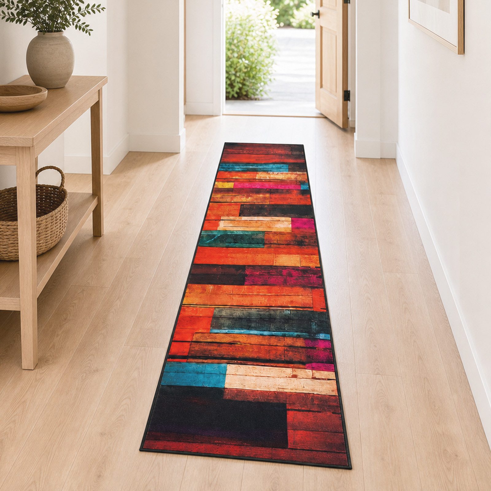 Youyijia Küchenläufer Bunter Flurteppich rutschfest waschbar modernes Design – Bild 5 von 5