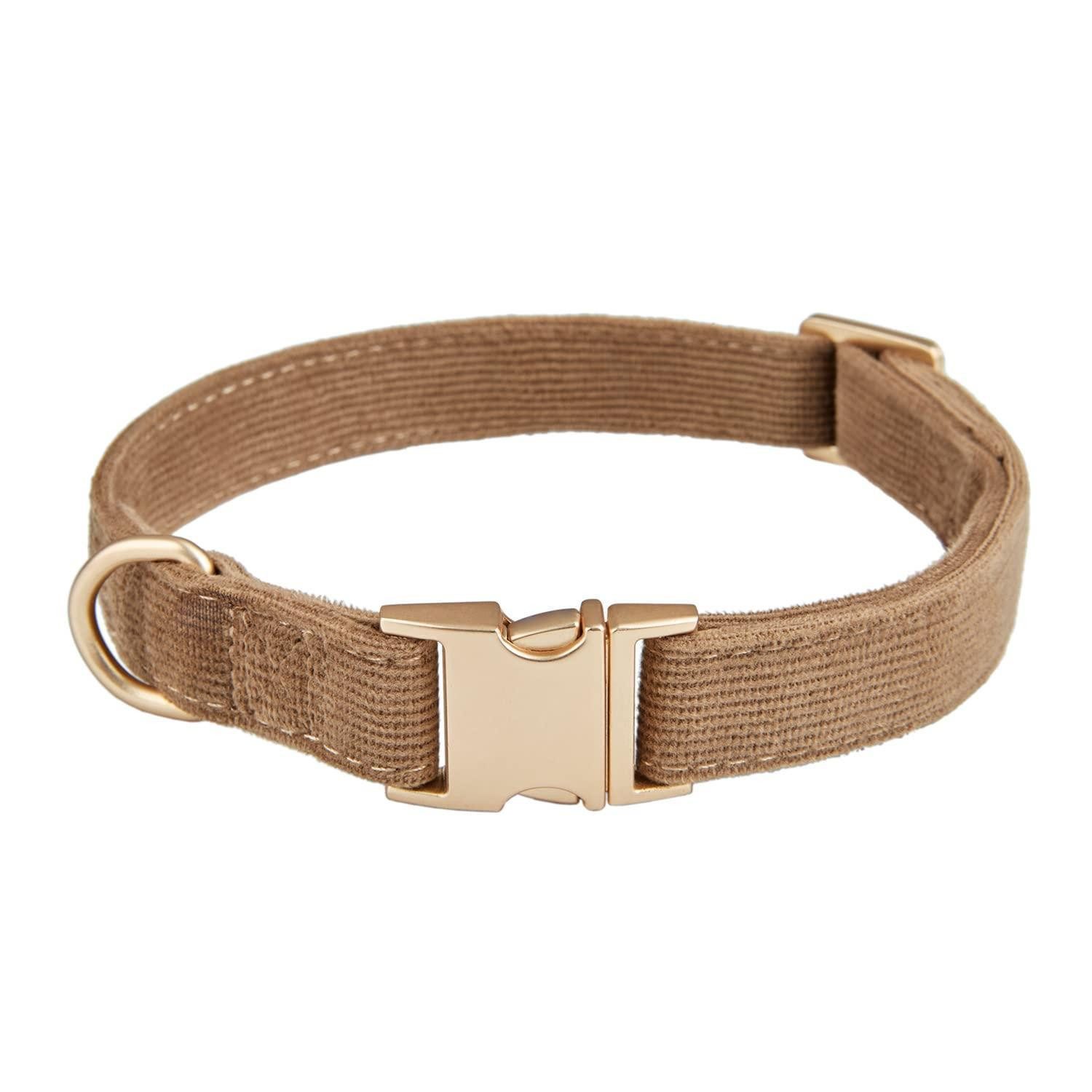 LuxusKollektion Hunde-Halsband Hundehalsband Cord Braun M