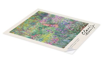 Posterlounge Wandfolie Claude Monet, Irisbeet in Monets Garten, Wohnzimmer Malerei