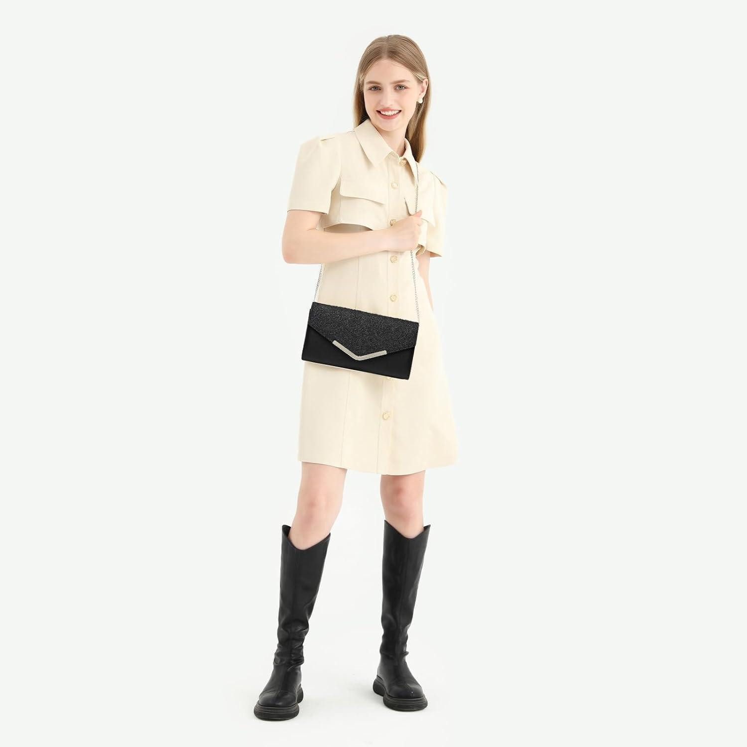 LuxusKollektion Clutch Damen Clutch Abendtasche Kettentasche Elegante Handtasche Hochzeit