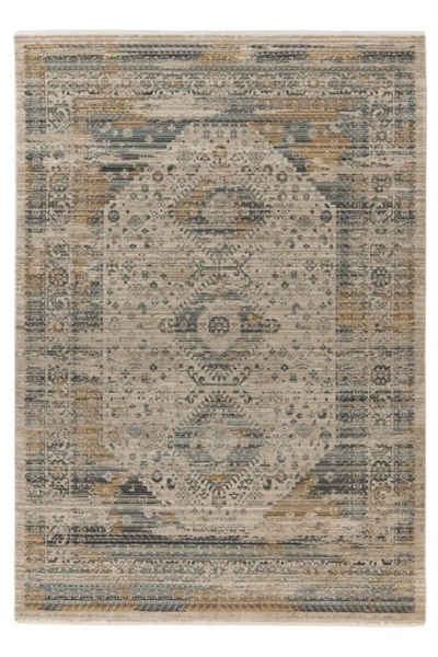 Teppich Teppich classic Design, bunt, LALEE, Rechteckig, Höhe: 9 mm, Vintage look, mit Fransen, mit Medaillon, mit Bordüre