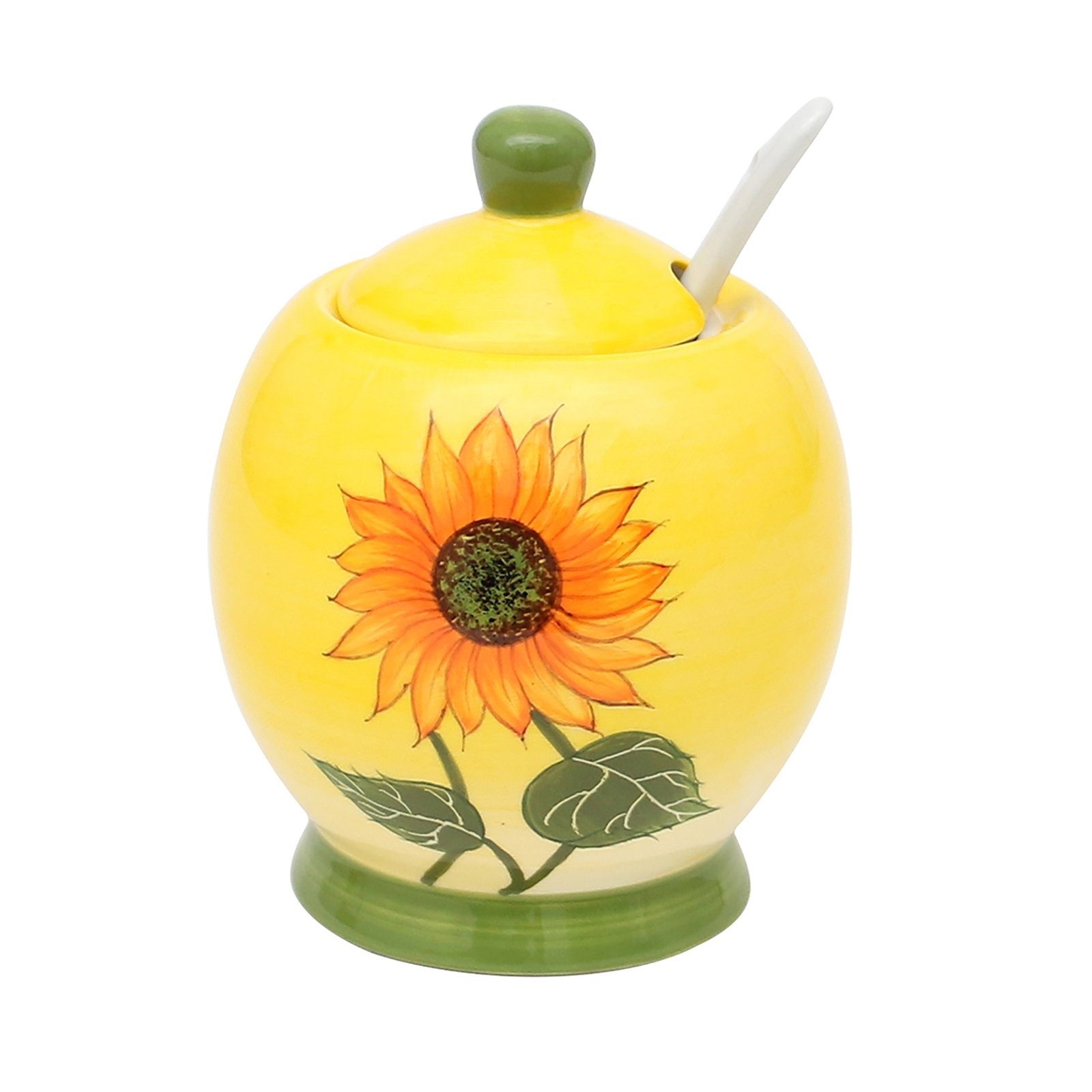 Neuetischkultur Marmeladenglas Marmeladendose mit Löffel Sonnenblume, Keramik, (1-tlg)