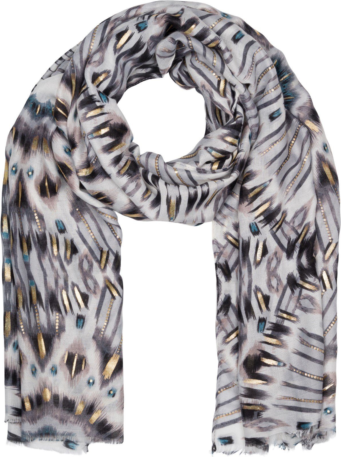 styleBREAKER Modeschal Schal Batik Muster Metallic günstig online kaufen