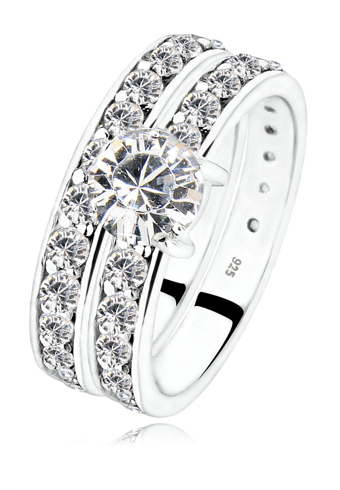 Elli Ring-Set Set Stapelring Kristalle 925 Silber, Ring Set günstig online kaufen