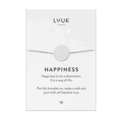 LUUK LIFESTYLE Edelstahlarmband Mandala, mit Happiness Spruchkarte