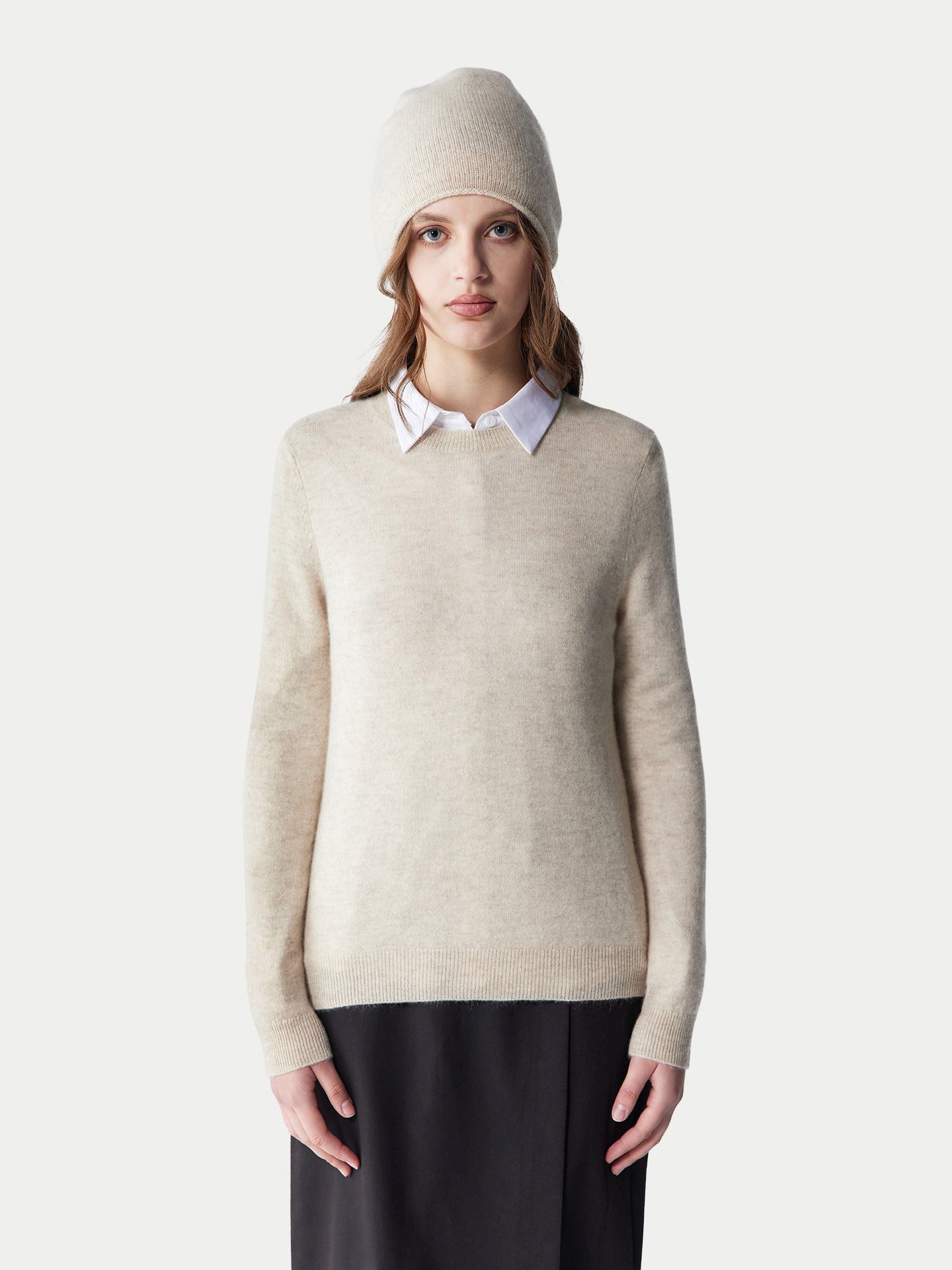 GOBI Cashmere Rundhalspullover 99€ Kaschmir-Set aus Pullover und Mütze günstig online kaufen