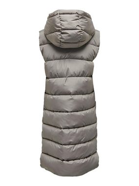 JACQUELINE de YONG Steppweste Lange Puffer Steppweste mit Kapuze JDYVISKAS 6401 in Taupe