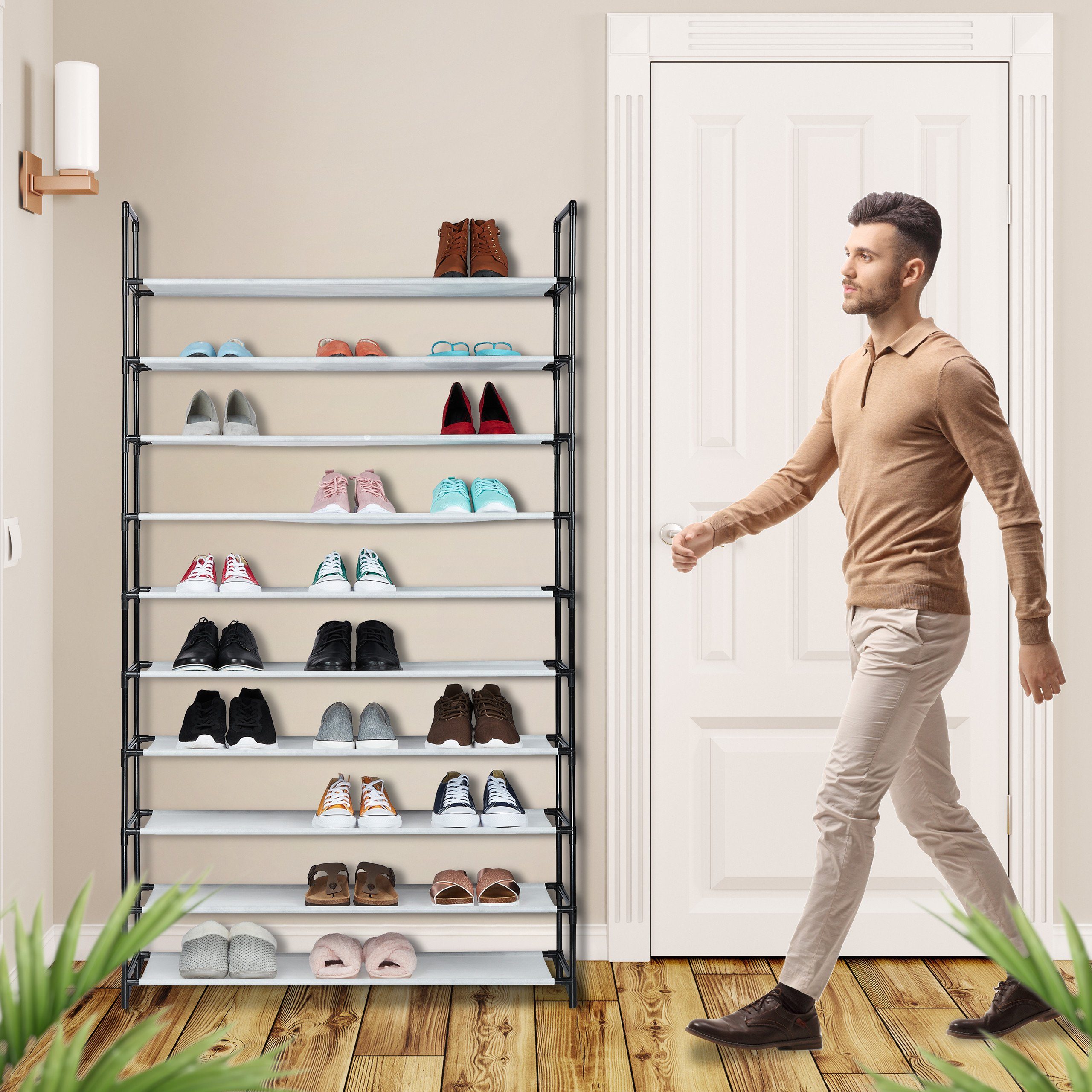 relaxdays Schuhregal Stecksystem XXL, Weiß günstig online kaufen