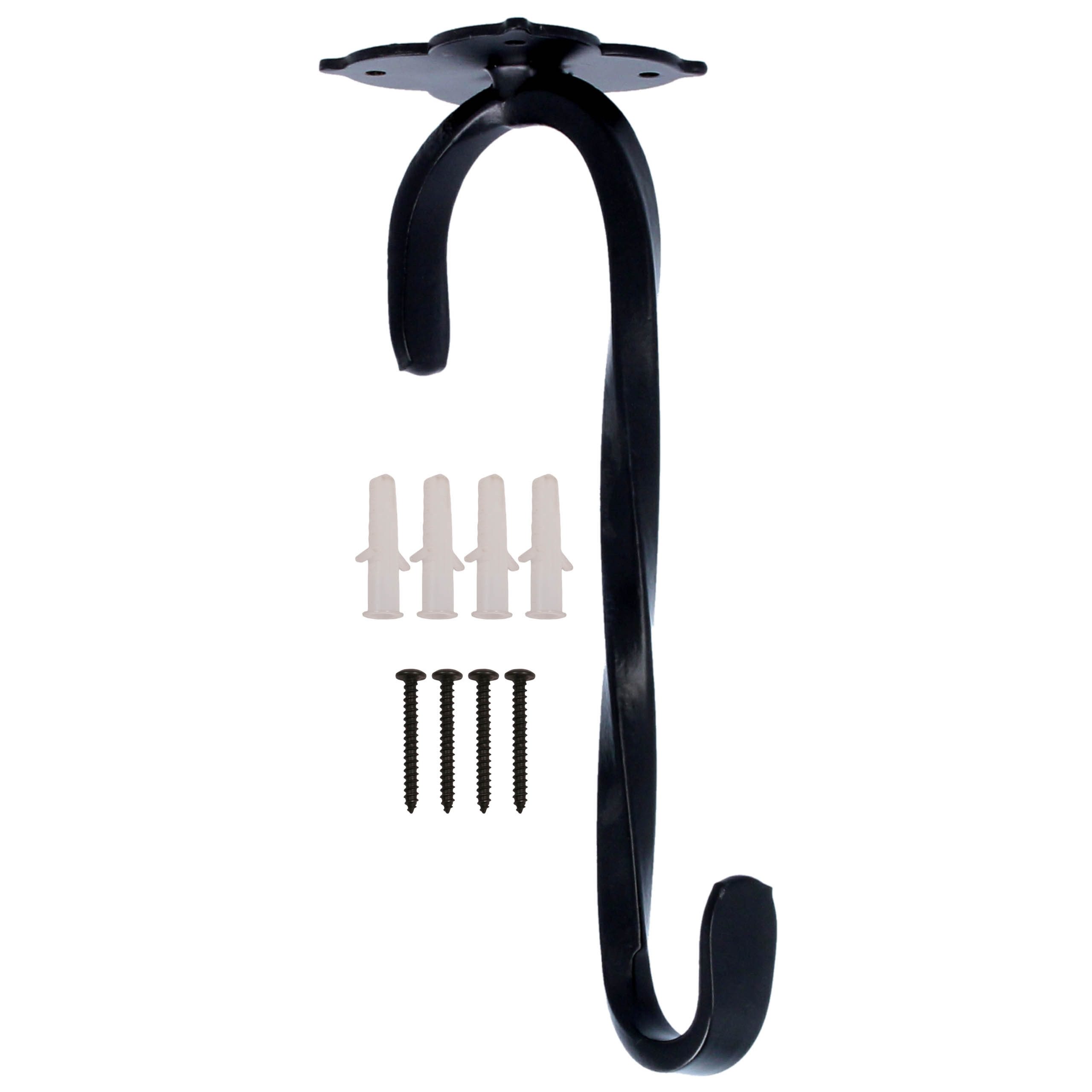 Sarcia.eu Deckenhalter Schwarzer Deckenhalter für Blumentöpfe, stabiler Haken 21 cm