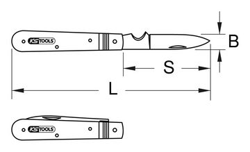 KS Tools Elektriker-Klappmesser, 1 Klinge mit Abisolierfunktion