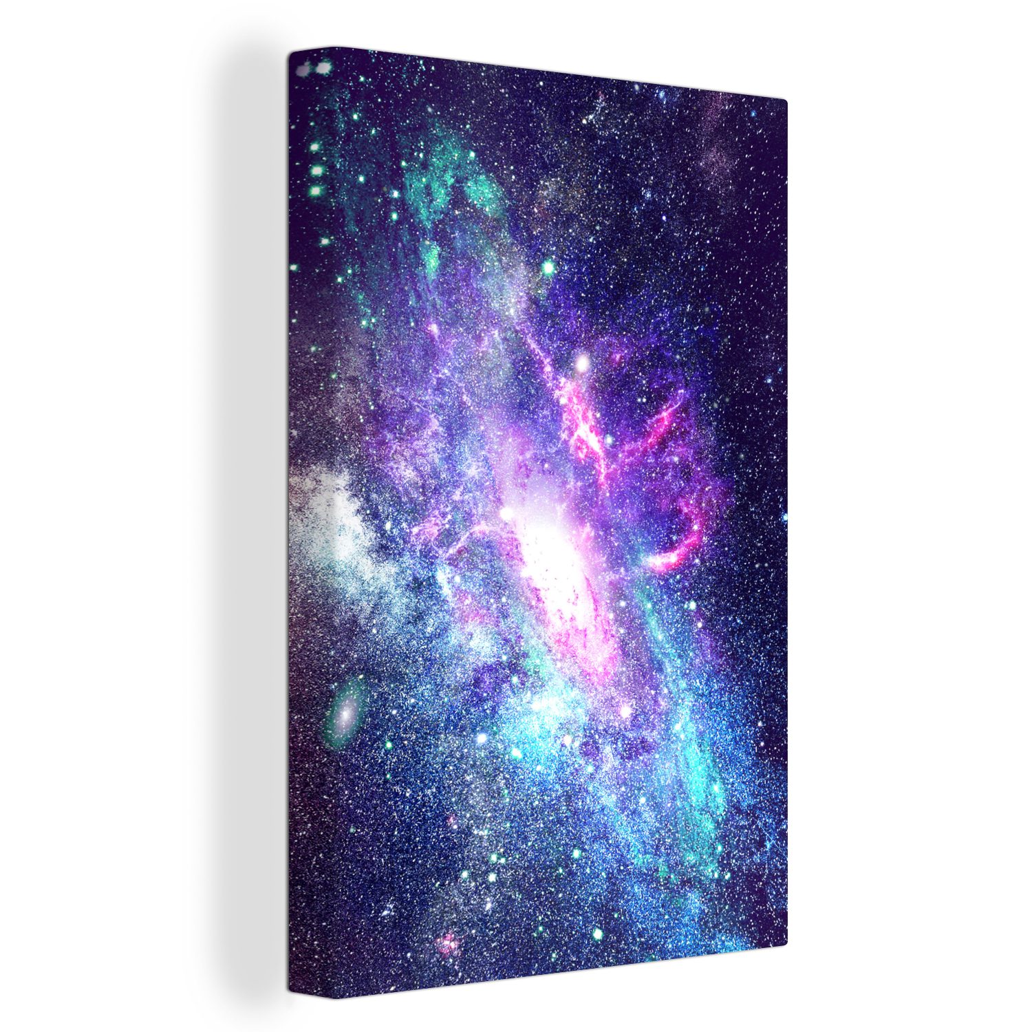 OneMillionCanvasses® Leinwandbild Farben - Weltraum - Sterne, (1 St), Leinwandbild fertig bespannt inkl. Zackenaufhänger, Gemälde, 20x30 cm