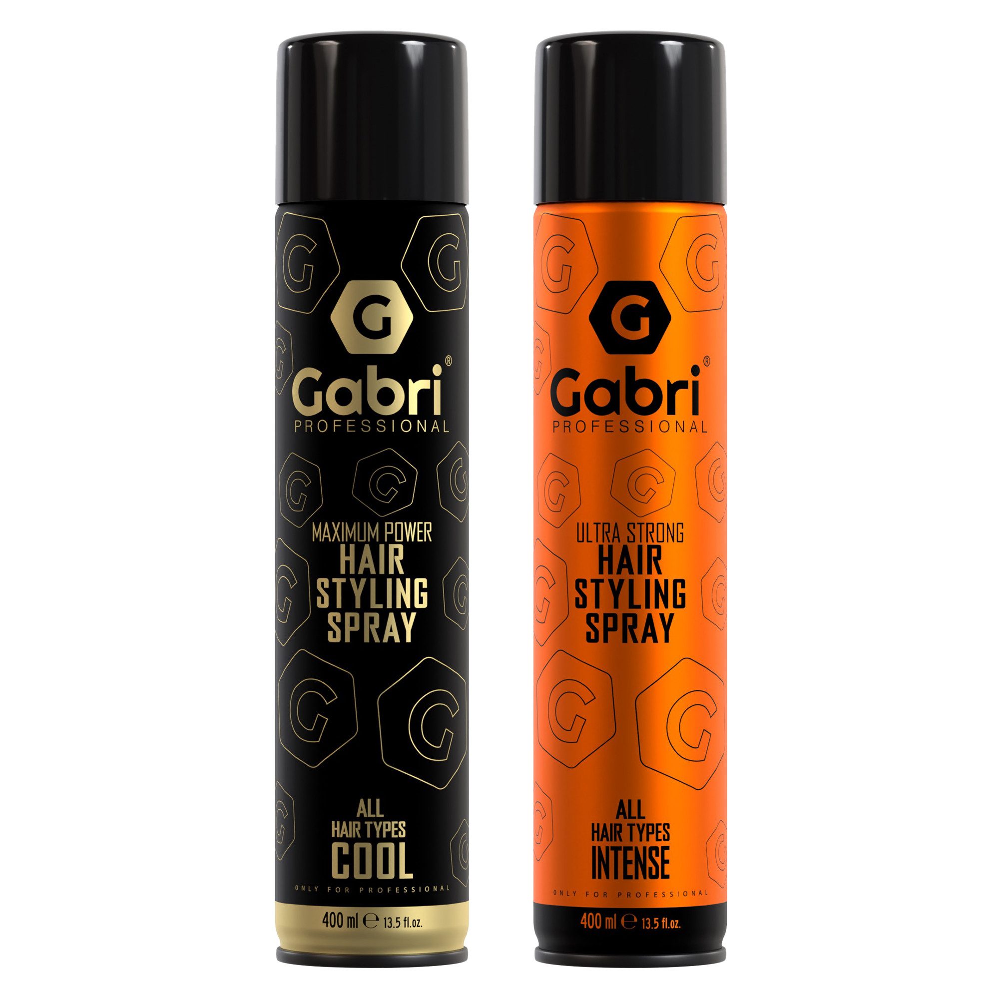 Gabri Professional Haarspray Gabri Professional - 2 x Hair Styling Spray Collection-Set je 400 ml, Spar-Set, 2-tlg., Haarstyling