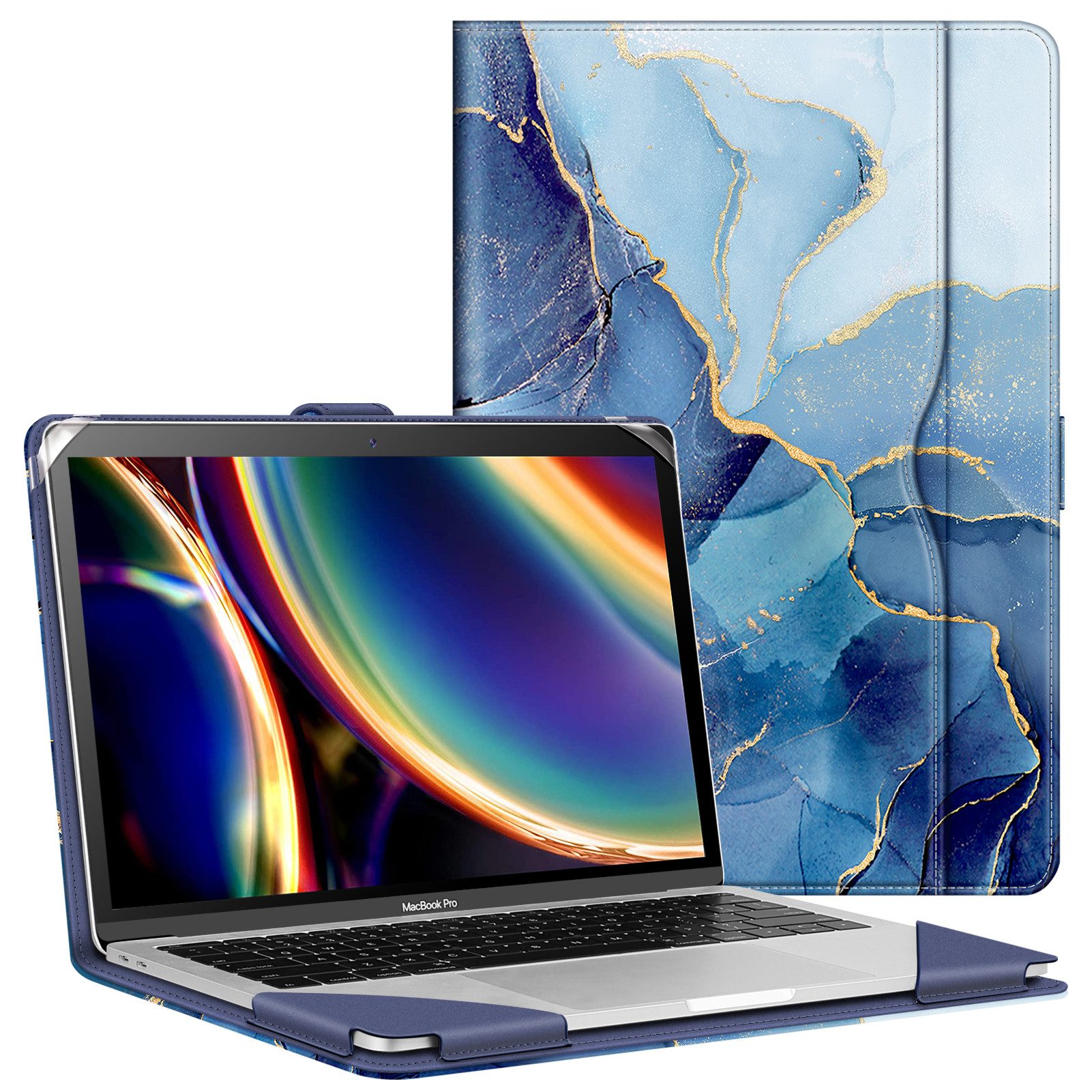 Fintie Laptop-Hülle für MacBook Air 13.6 M5 M4 M3 M2 2026-2022/MacBook Air 13 M1 2020-2018, und Pro 13 M2 M1 2022-2016, Folio Book Hülle mit Dokumentschlitze