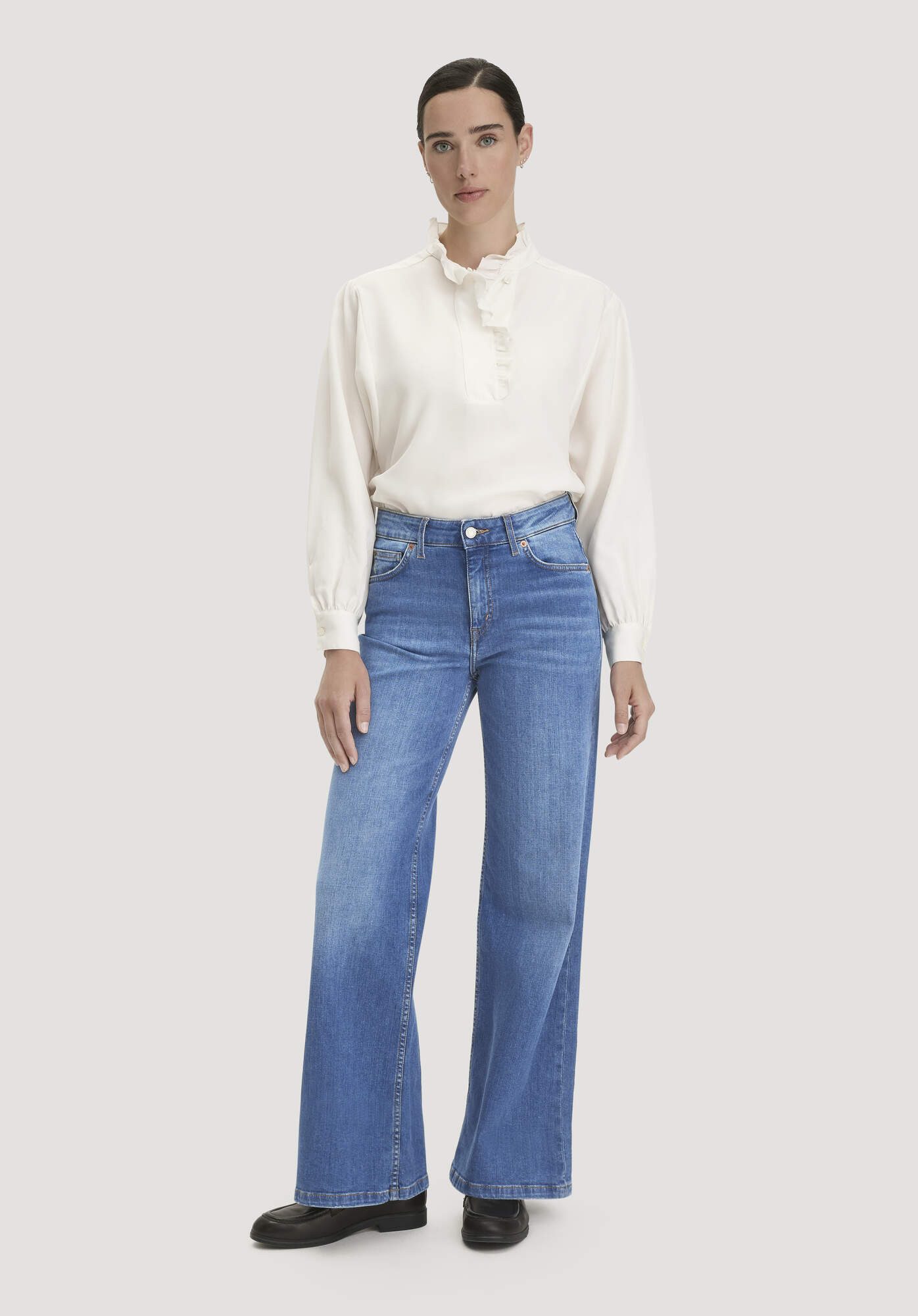 Hessnatur 5-Pocket-Jeans ALVA High Rise Wide Leg aus Bio-Denim (1-tlg)