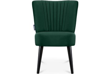 Konsimo Cocktailsessel DUCO Sessel, Ziernaht an der Rückenlehne, schwarz lackierten Beinen aus Buchenholz