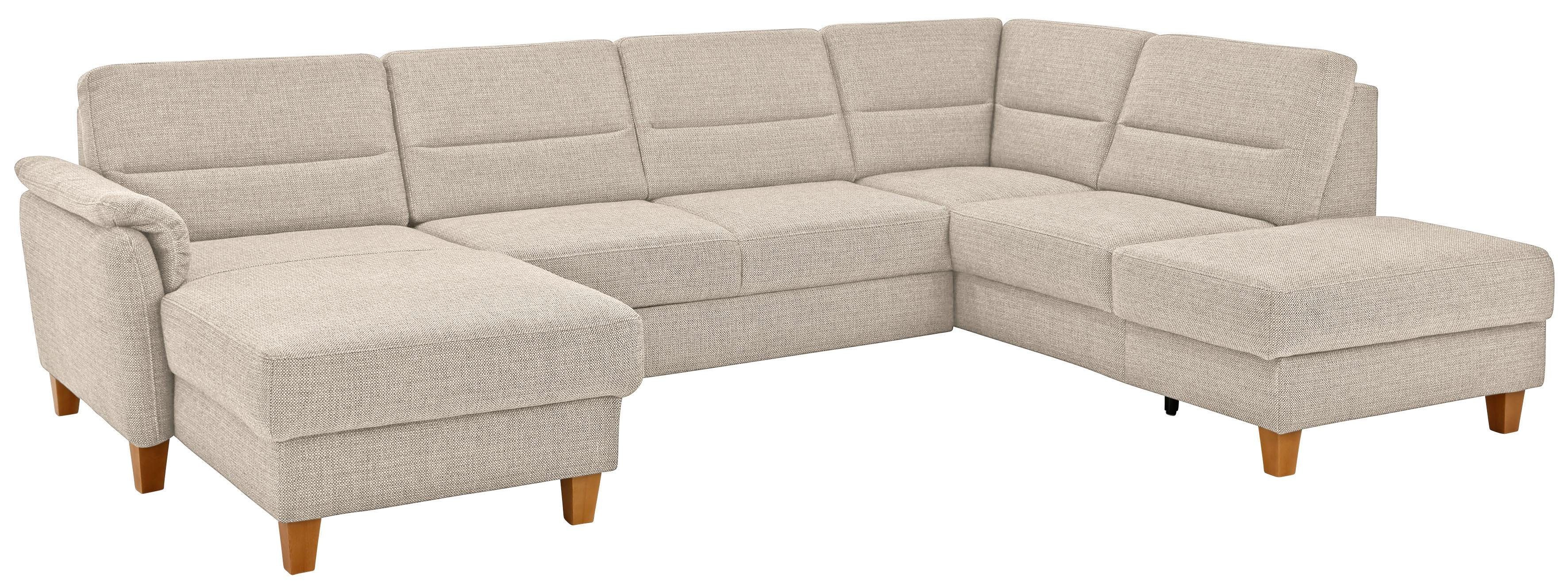 Home affaire Wohnlandschaft Palmera U-Form, B: 308 cm, optional Schlaffunktion & Bettkasten, Federkern