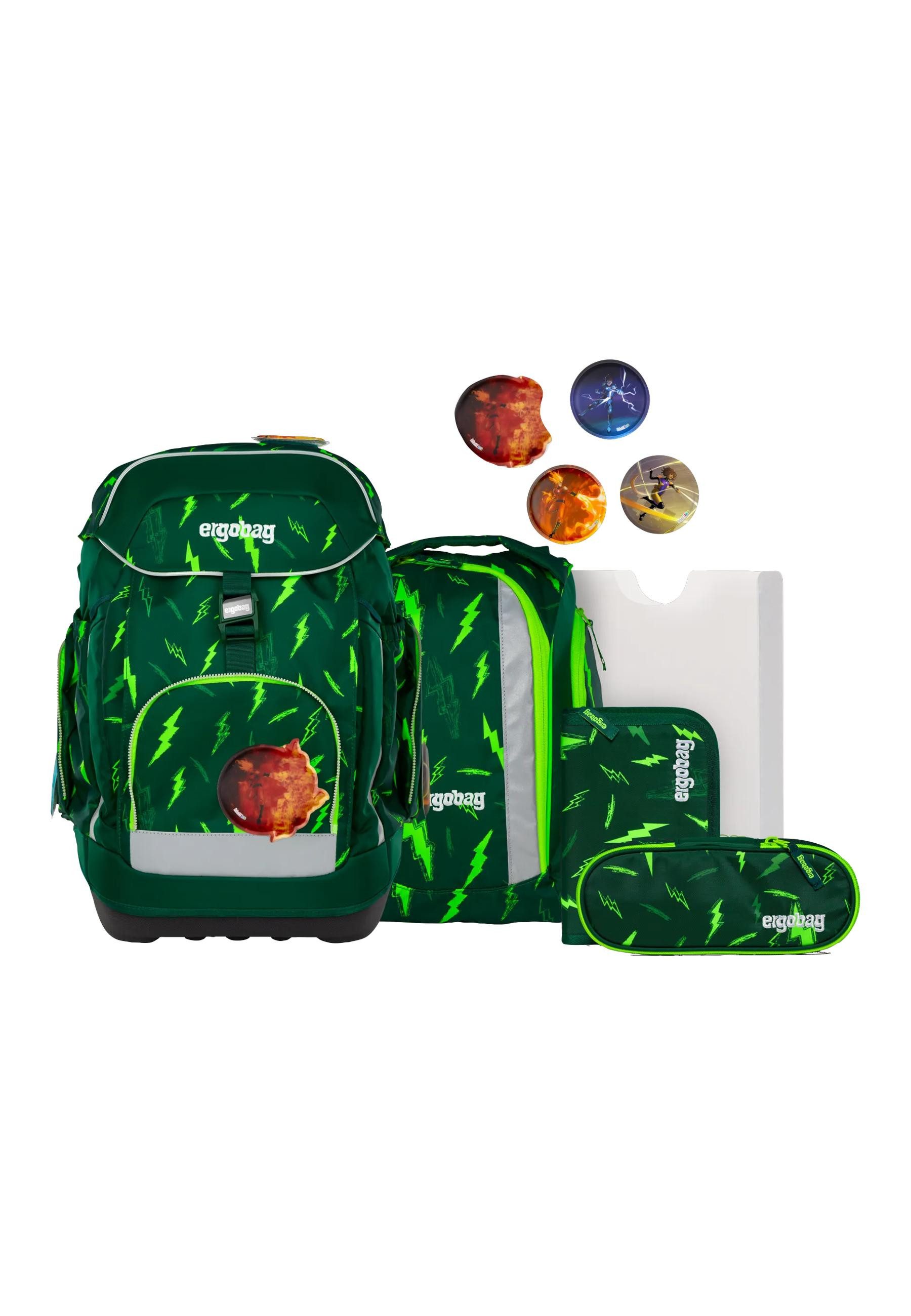 ergobag Schulranzen maxi Set (6-tlg., 6-teiliges Set), größenverstellbares Rückensystem