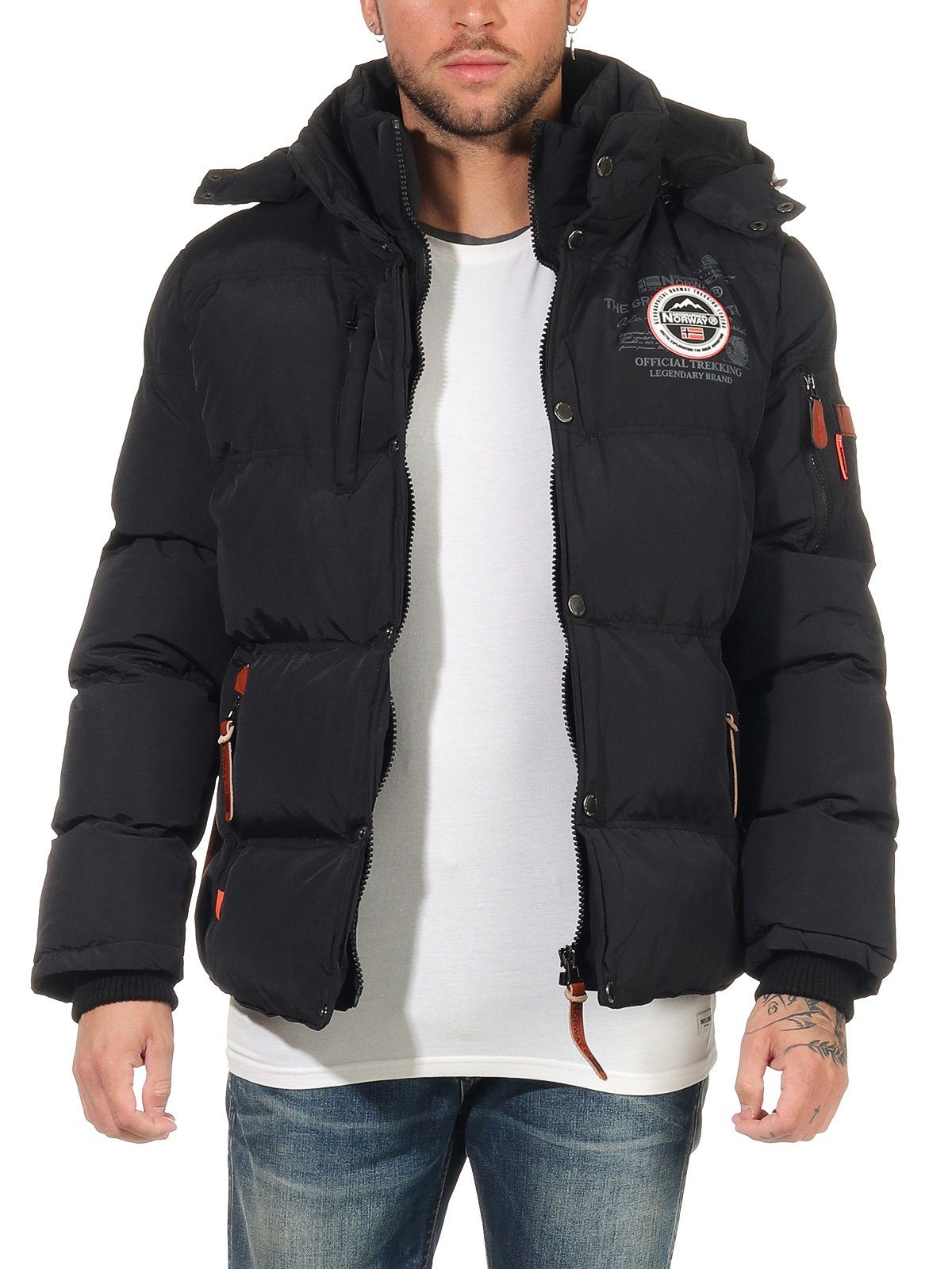 Geographical Norway Winterjacke Herren Steppjacke mit abnehmbarer Kapuze, m günstig online kaufen