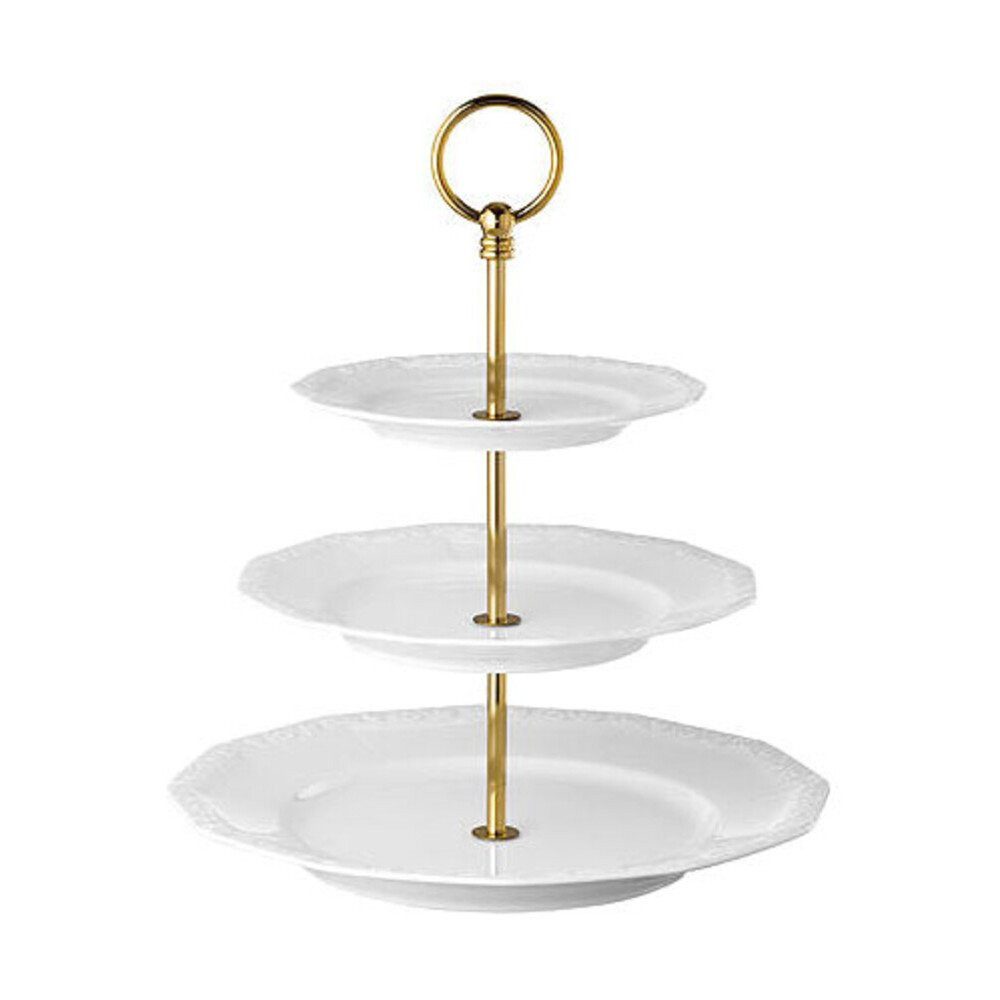 Rosenthal Etagere Etagere 30 cm Maria Weiß, Porzellan, Edelstahl, (1-tlg), Edelstahl, weiß