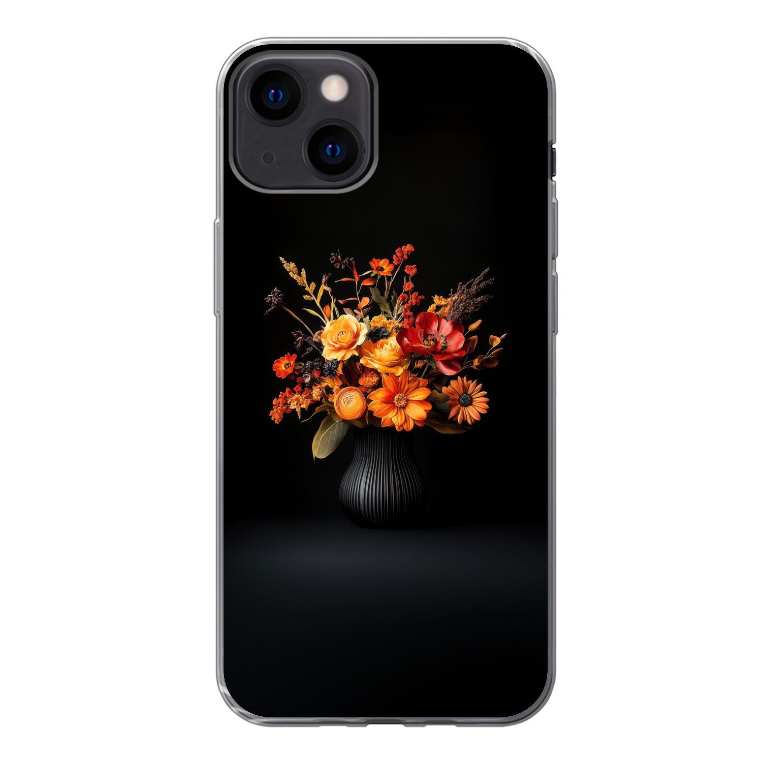 MuchoWow Handyhülle für Apple iPhone 13 Herbst - Blumenstrauß - Orange, Smartphone-Bumper, Print, Handy Schutzhülle Dünn