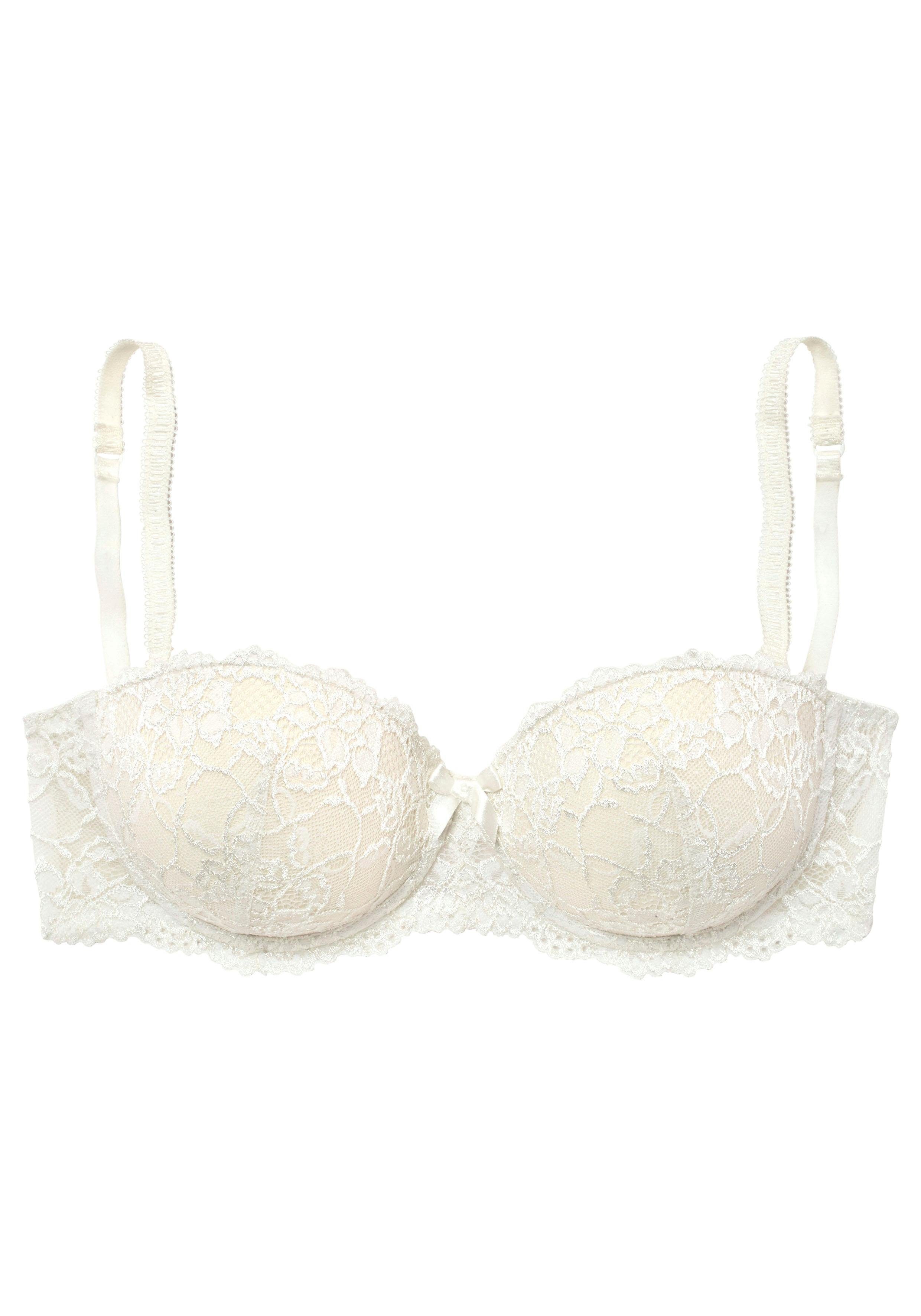 Vivance by Lascana Balconette-BH, Dirndl-BH, trägerloser BH, Push-up-BH mit abnehmbaren Trägern & edler Spitze, Dessous – Bild 4 von 5