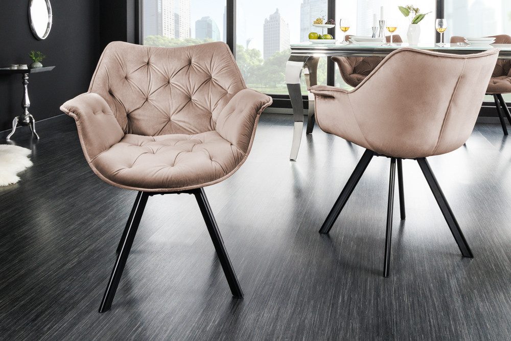 riess-ambiente Polsterstuhl THE DUTCH COMFORT greige / schwarz (Einzelartik günstig online kaufen