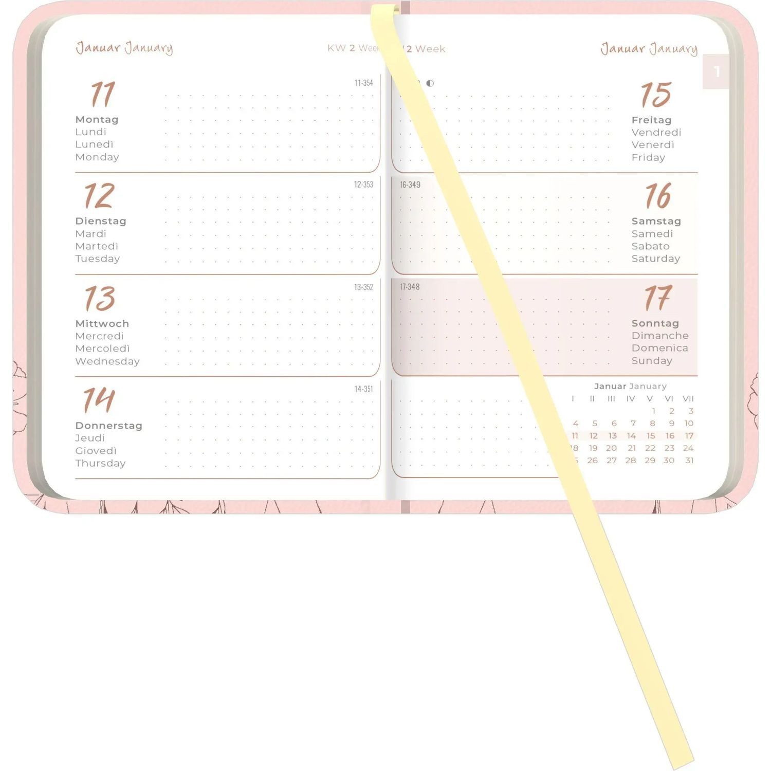 NEUMANN Taschenkalender Lady Journal Mini Deluxe Salmon 2027