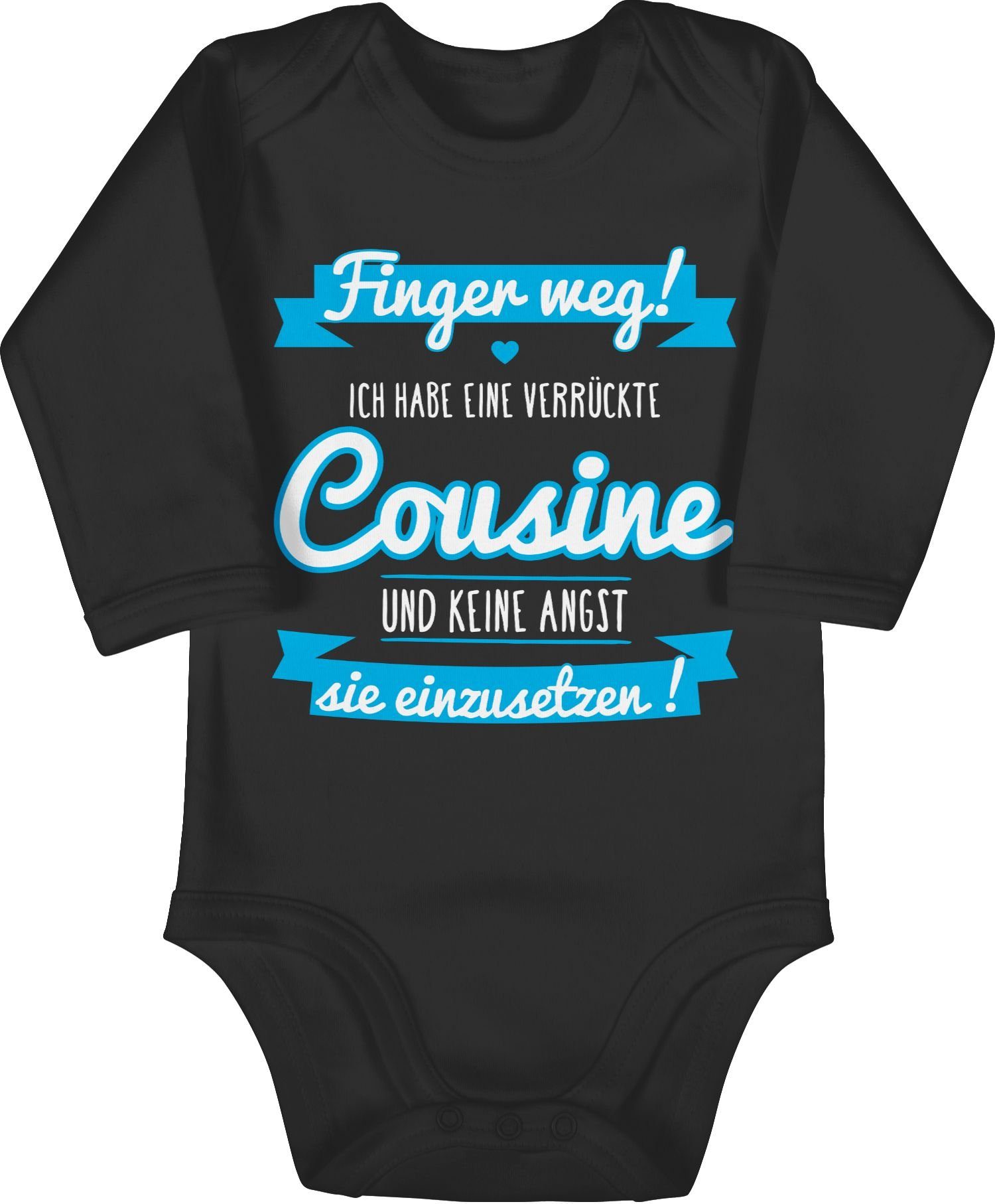 Shirtracer Shirtbody »Ich habe eine verrückte Cousine blau Statement