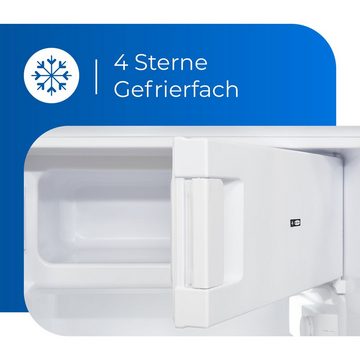 exquisit Kühlschrank KS516-4-E-040E, 85.5 cm hoch, 55 cm breit, 4* Gefrierfach, Butterfach, Türanschlag wechselbar