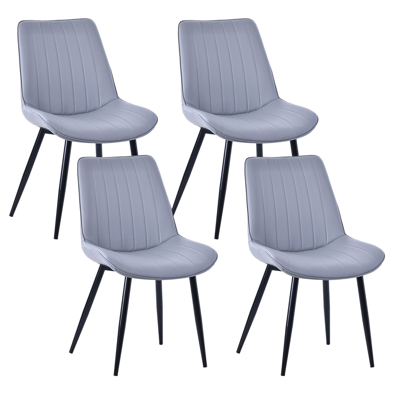 HOMAVO Esszimmerstuhl YZ1 STUHL-SET 4 Stück in Lederlook oder Samt