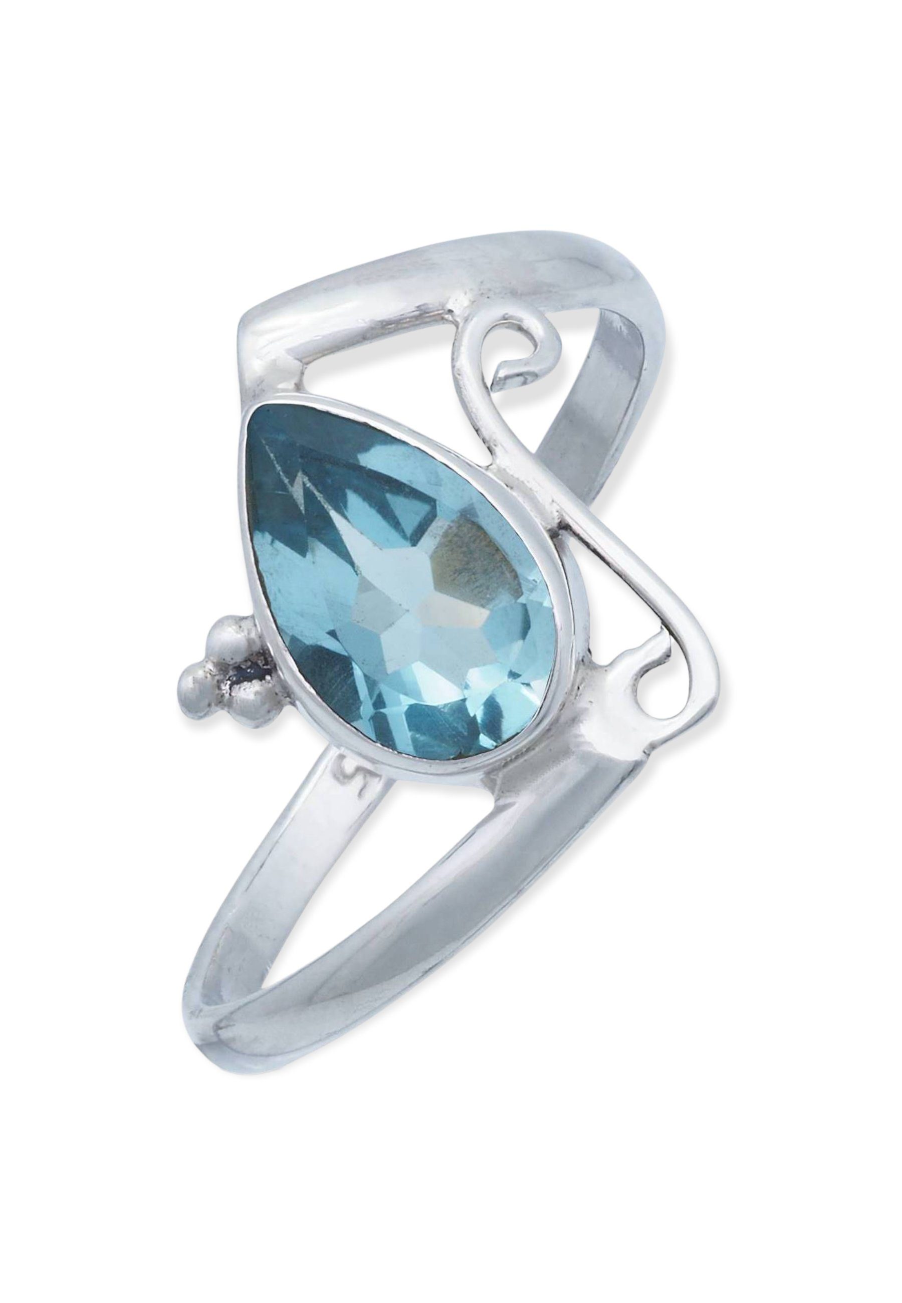 Silberring 925er mit Topas facettiert Silber mantraroma Blau