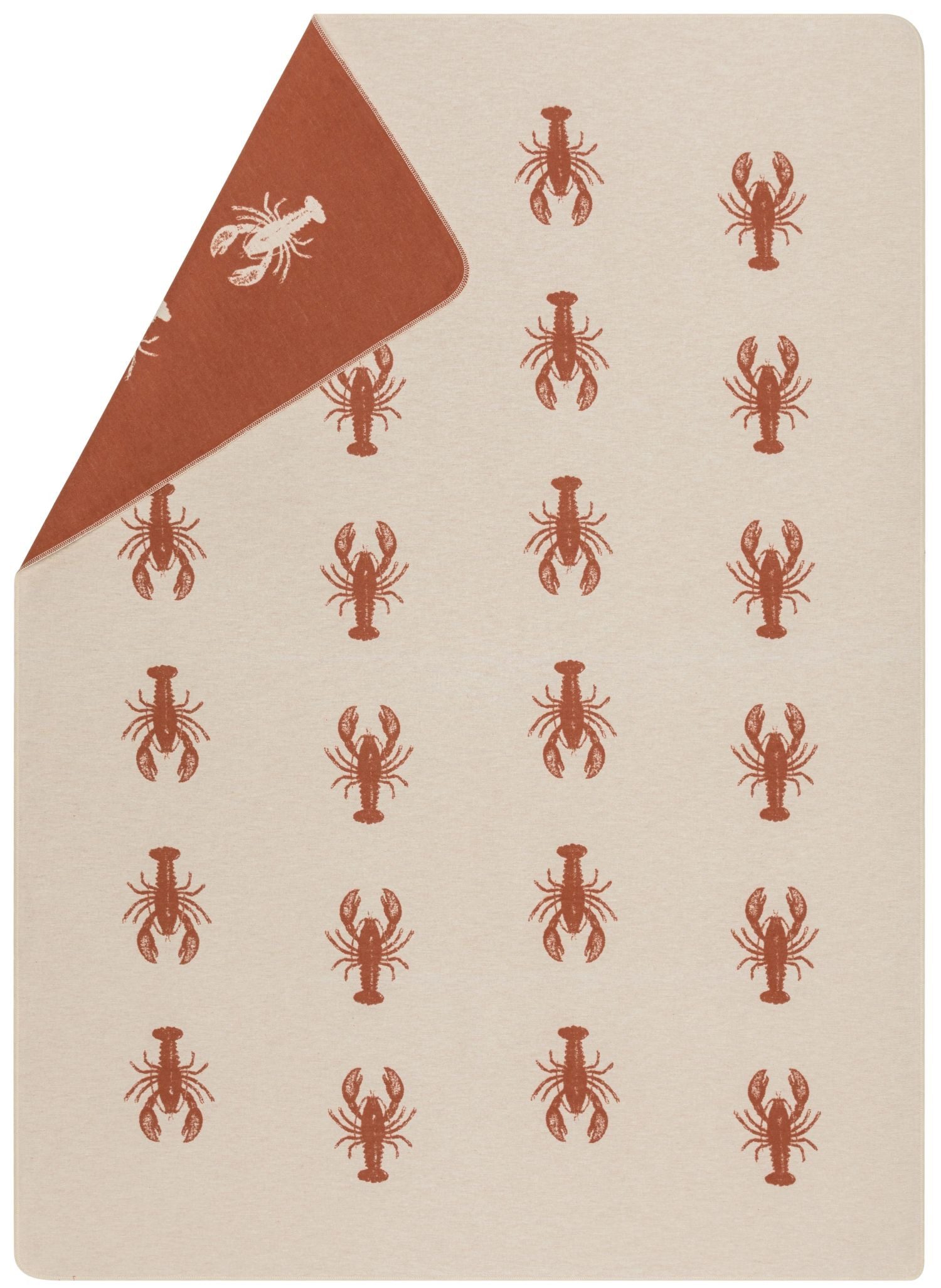 Wohndecke Silvretta 'Lobster' 140 x 200 cm Terracotta - Orange, DAVID FUSSENEGGER, Hummer