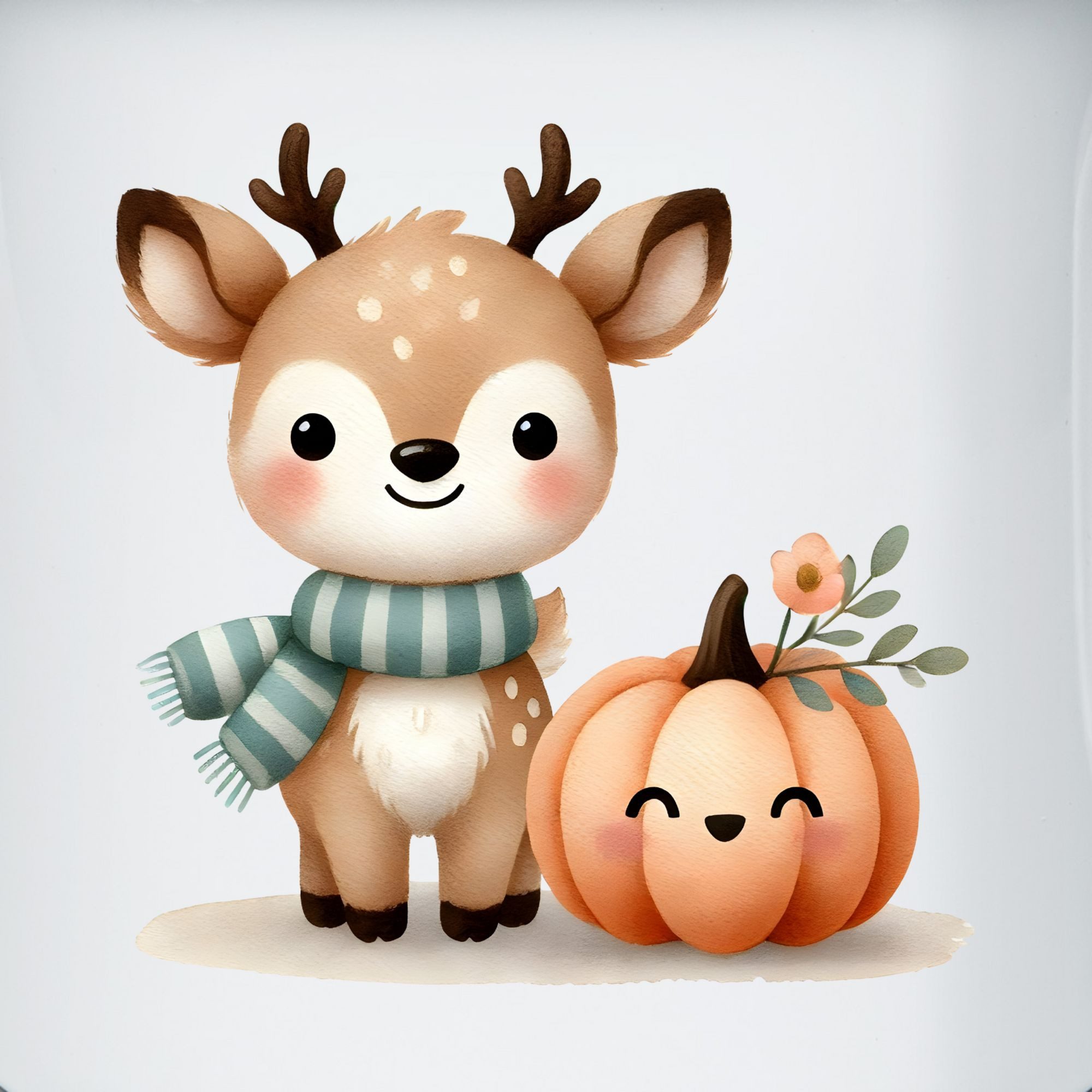 Shirtracer Tasse Süßes Reh mit Kürbis, Herbstliches Baby und Kinder Motiv, Niedliches, 1-tlg., Stahlblech, Halloween Tassen