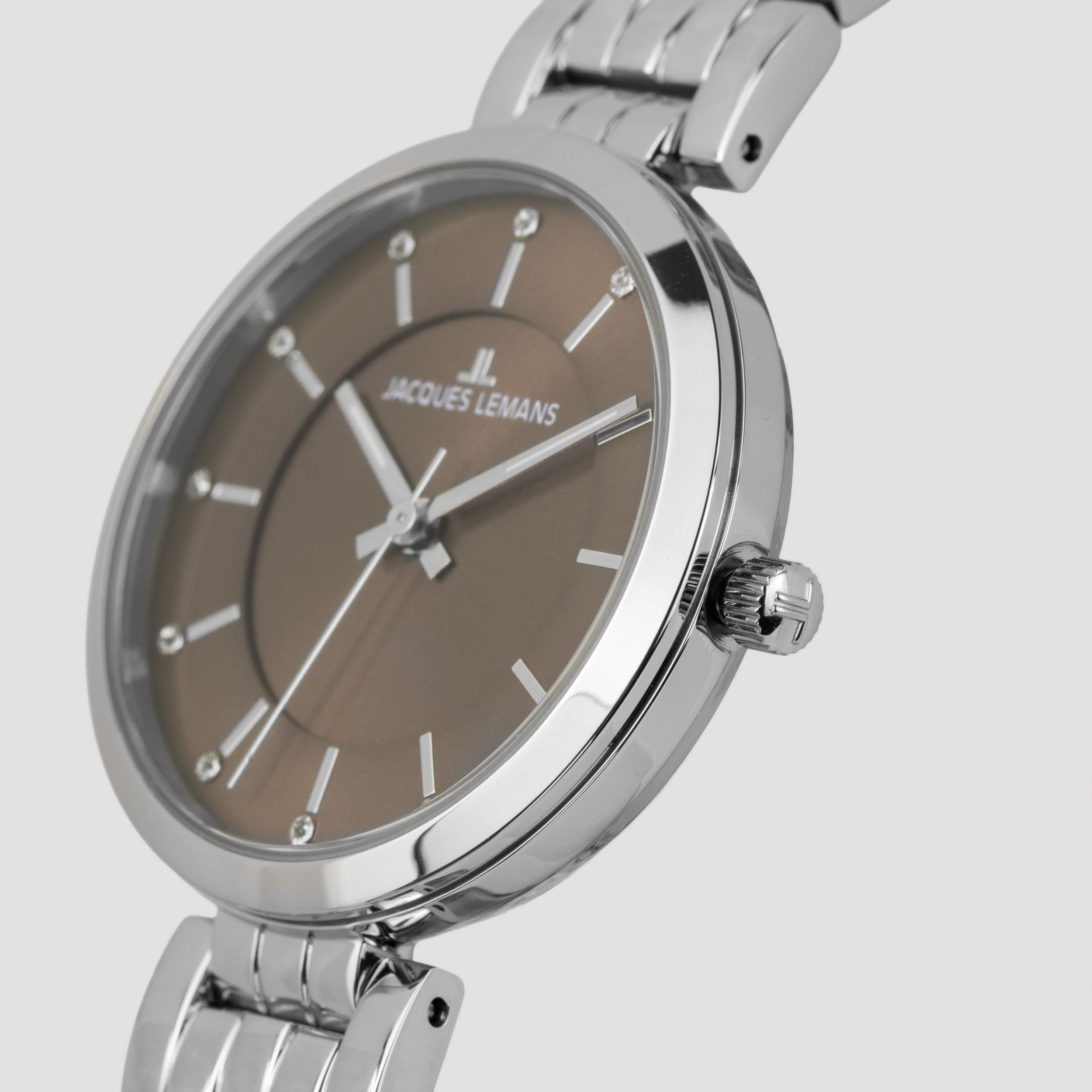 Jacques Lemans Quarzuhr Milano 1-2211B, Armbanduhr, Damenuhr, Edelstahlarmband, analog