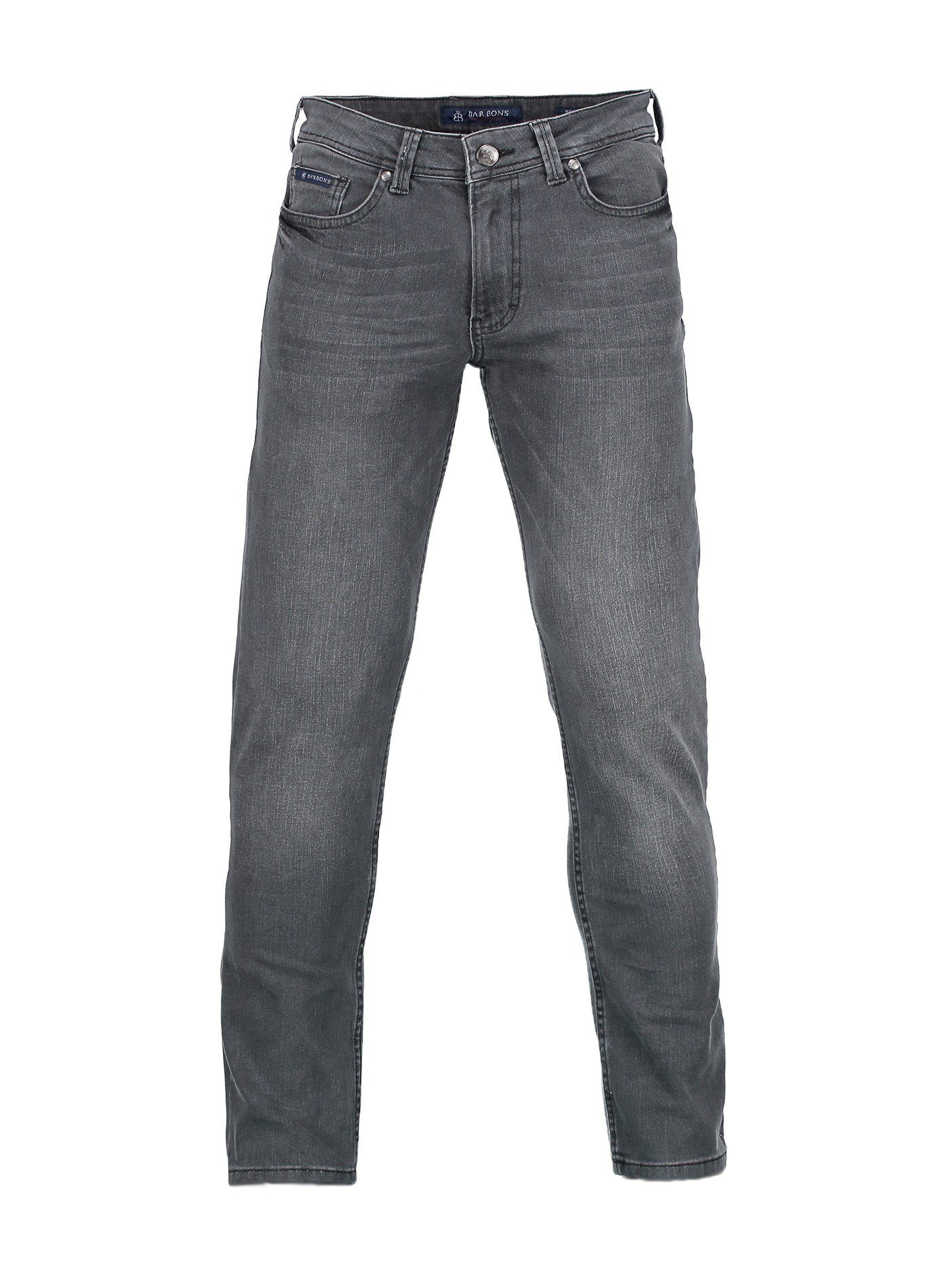 04-Grau Herren 5-Pocket-Jeans 5-Pocket Fit Regular BARBONS Design