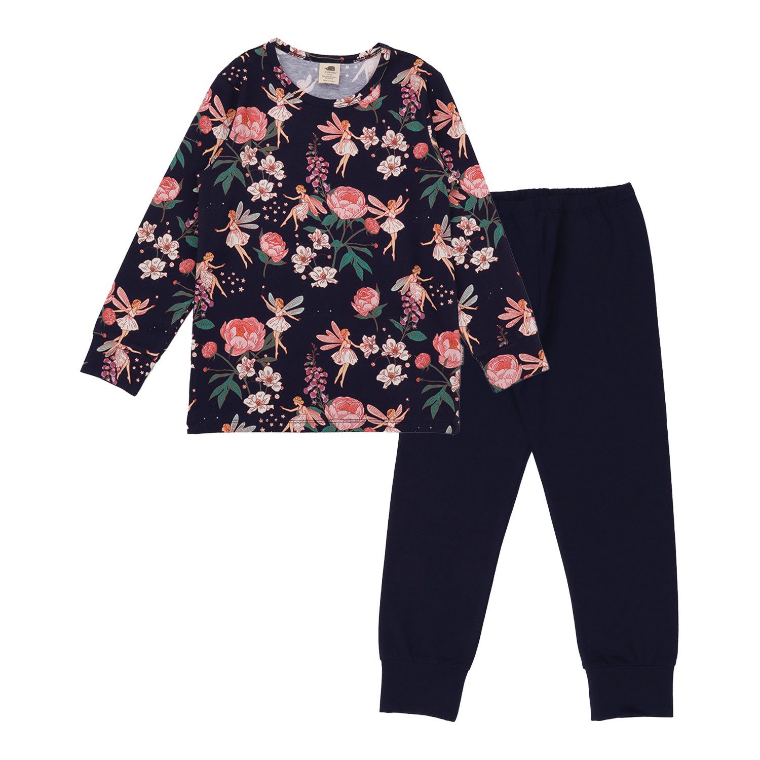 Walkiddy Schlafanzug Walkiddy Feen & Blumen Kinder Bio Baumwolle GOTS Dunkelblau - Bio Baumwolle,GOTS, Kinderbekleidung,nachhaltige Klamotten