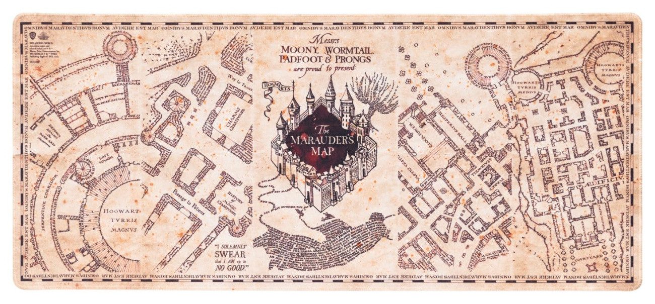Grupo Erik Gaming Mauspad Harry Potter XL Mauspad Karte des Rumtreibers 80 x 35 cm