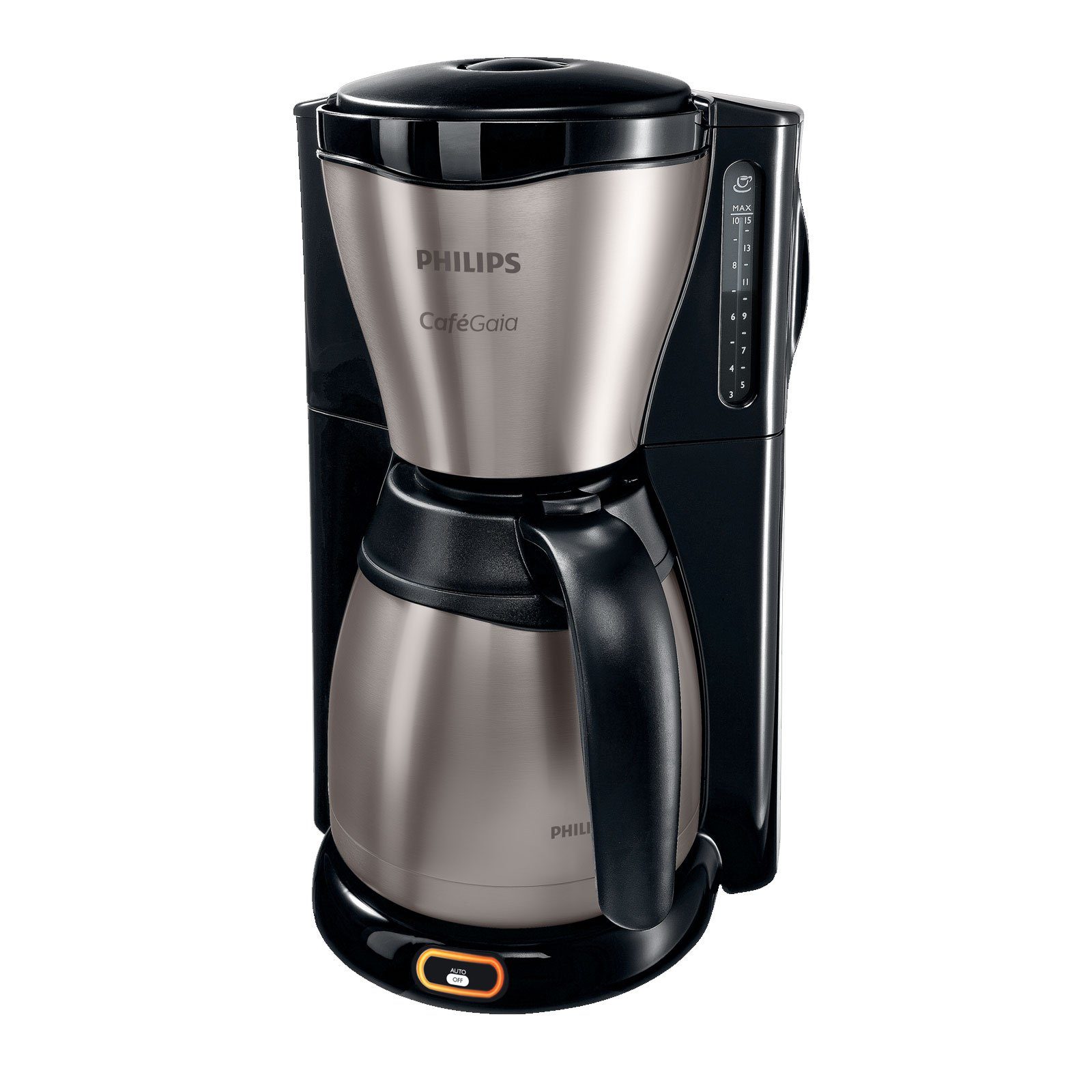Philips Filterkaffeemaschine HD7548 Café Gaia, 1,2l Kaffeekanne, Thermokanne,  15 Tassen, Tropf-Stopp-Funktion, Abschalt-Automatik, Wasserstandsanzeige  für einfaches Auffüllen