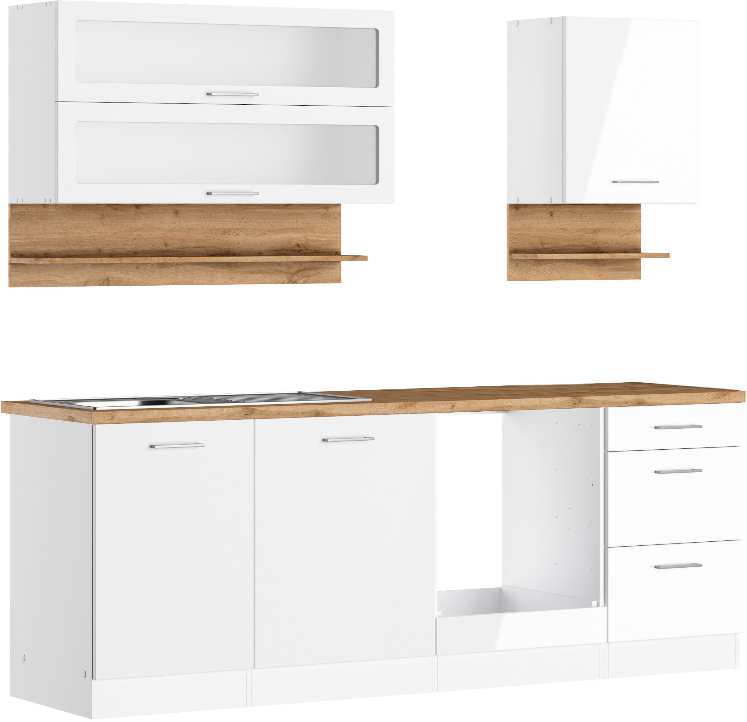 KOCHSTATION Küchenzeile KS-Milan, 220 cm breit, günstig online kaufen