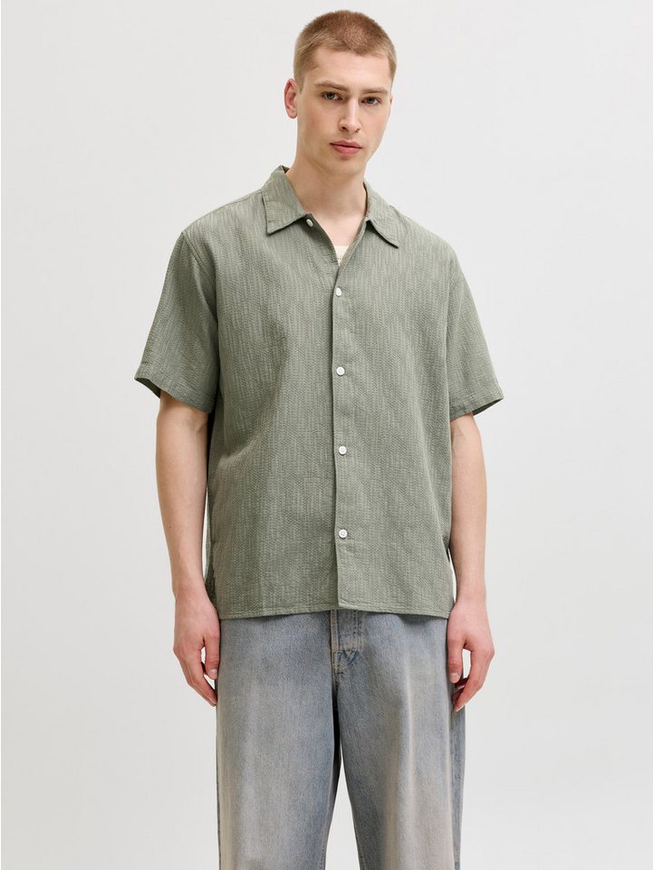 Jack & Jones Kurzarmhemd JORMONTAUK WAVY TEXTURE SHIRT SS SN Baumwolle, relaxed fit